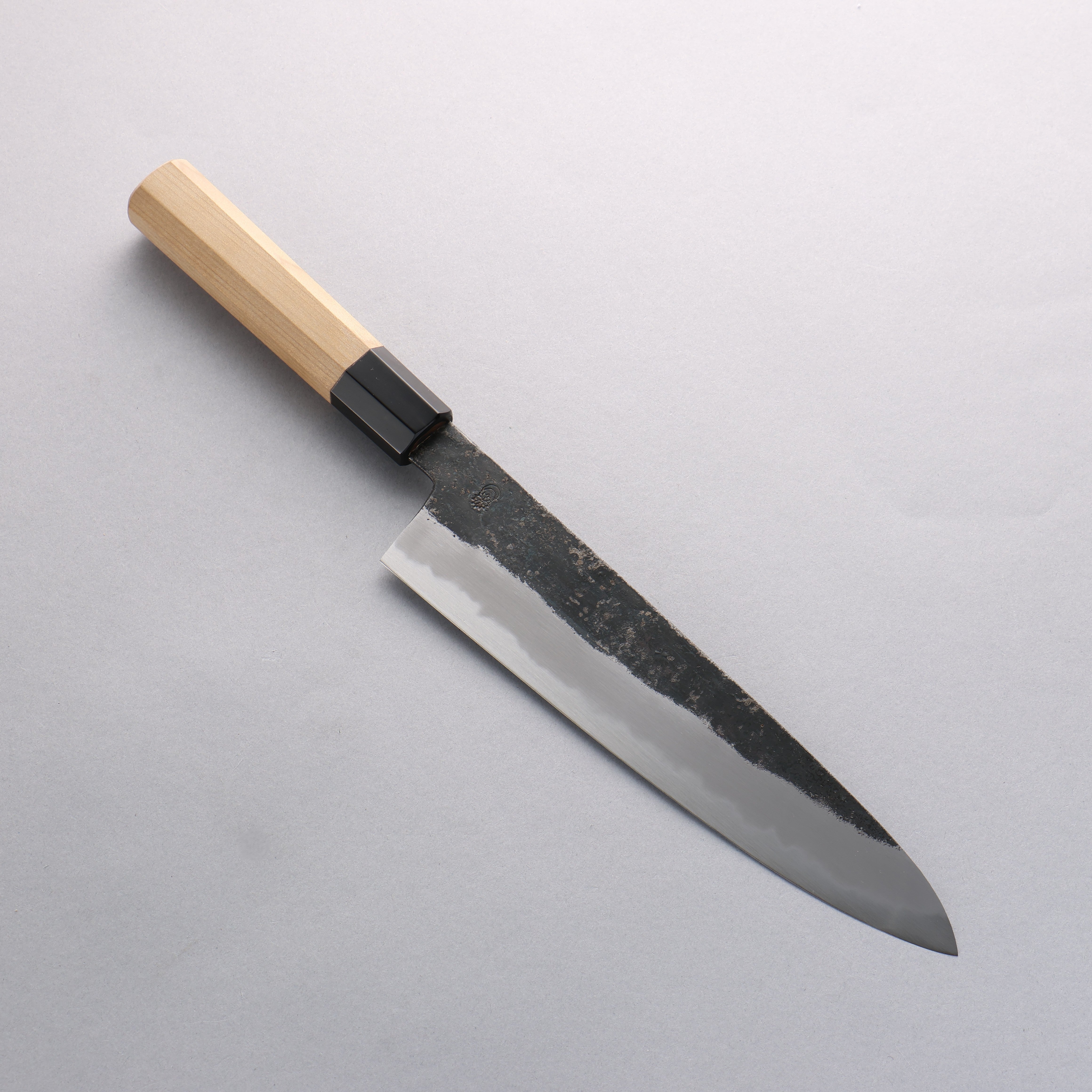 Kikuzuki White Steel No.2 Black Finished Gyuto 240mm Magnolia Handle - Seisuke Knife