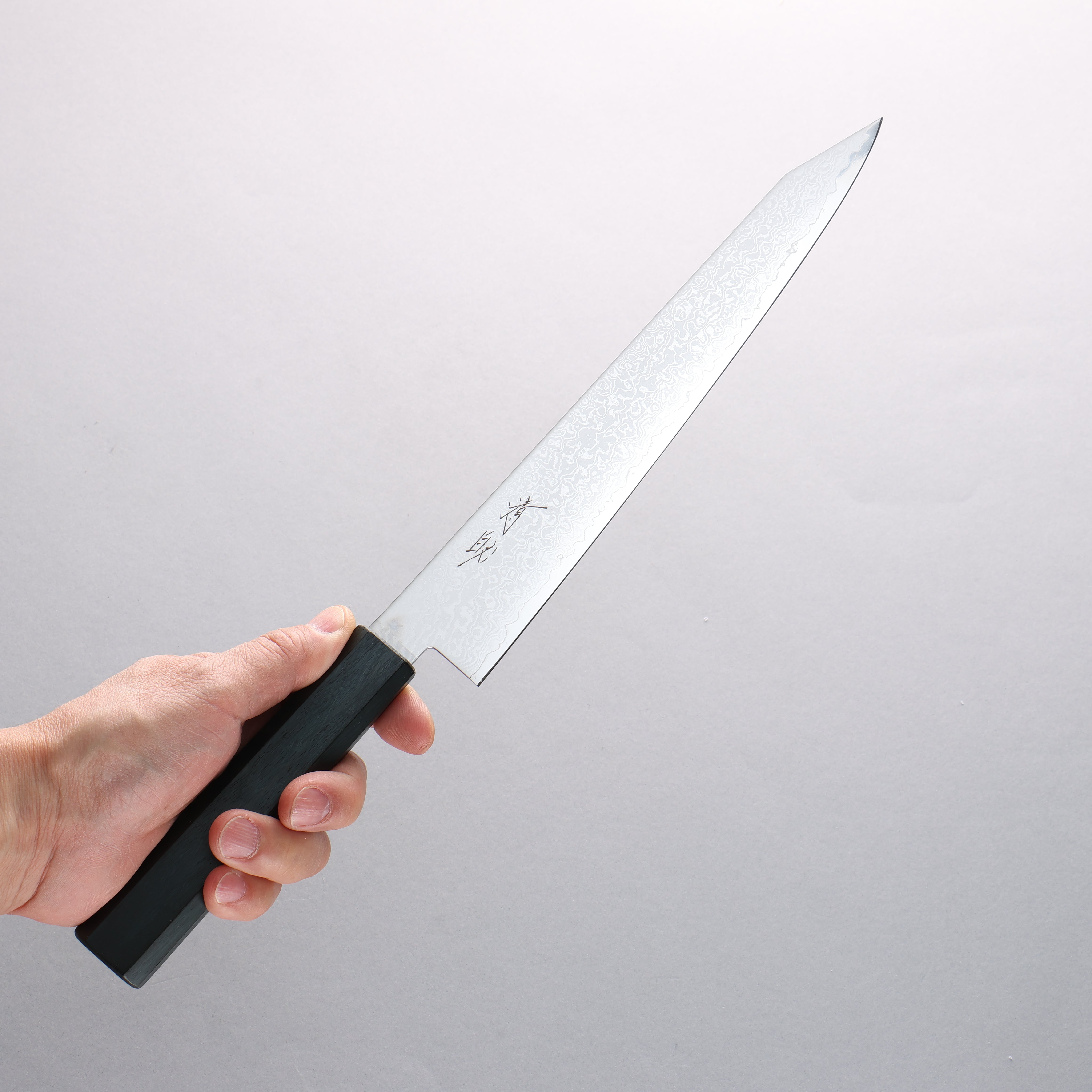 Seisuke VG10 Damascus Kiritsuke Sujihiki 240mm Indigo Dyed Oak Handle - Seisuke Knife