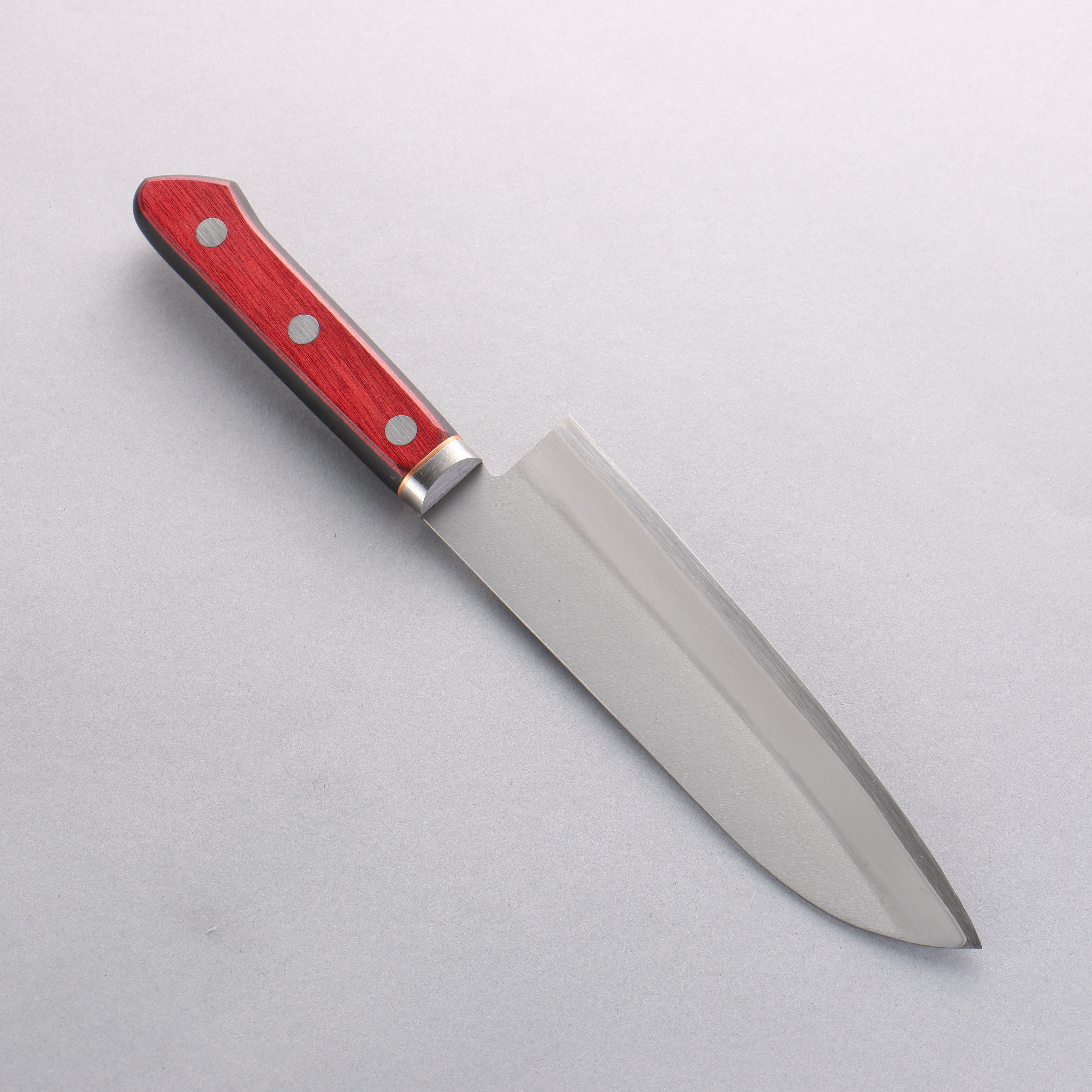 Seisuke Blue Super Migaki Finished Santoku 170mm Red and Black Pakka wood Handle - Seisuke Knife