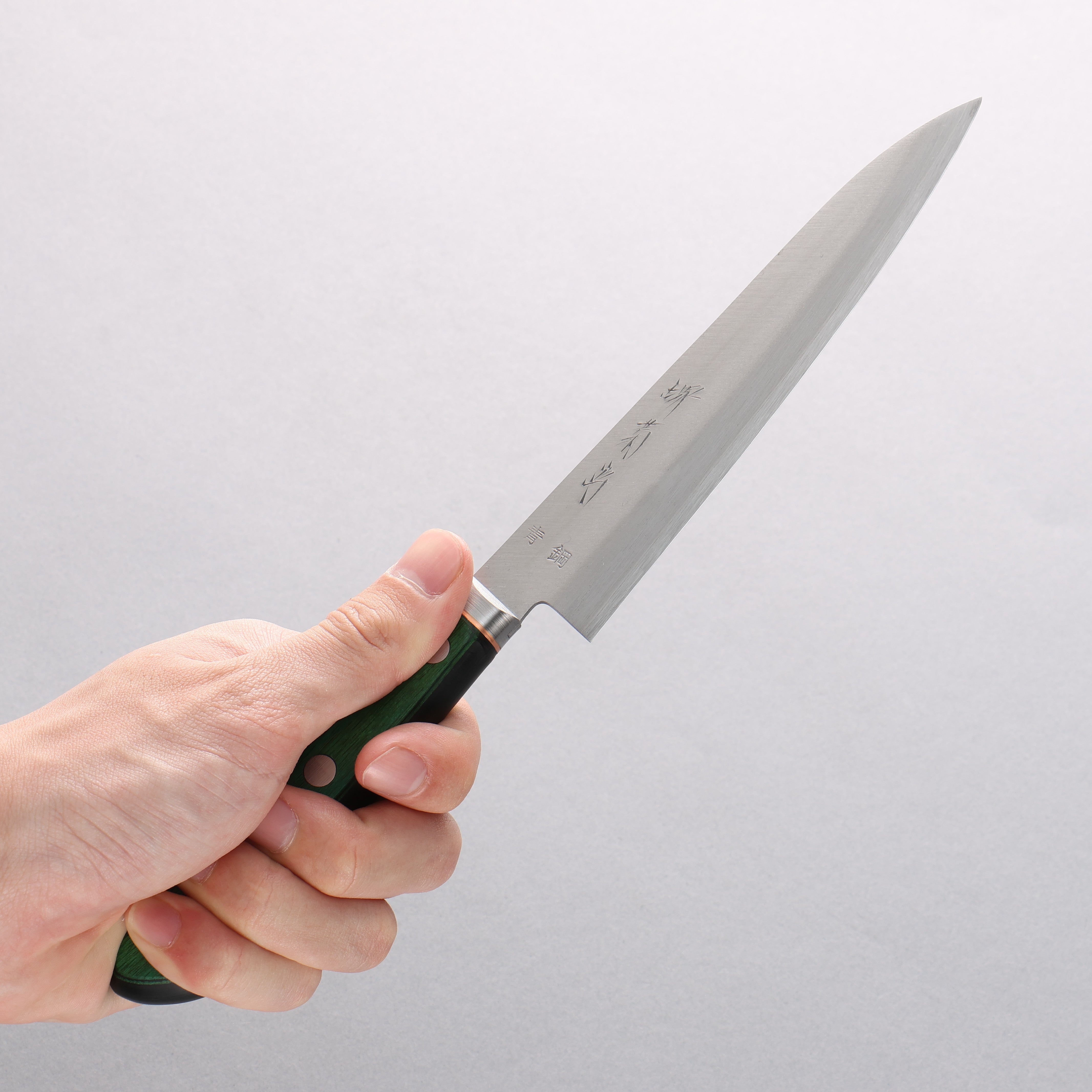 Sakai Kikumori Blue Steel No.1 Petty-Utility 150mm Green Pakkawood Handle - Seisuke Knife
