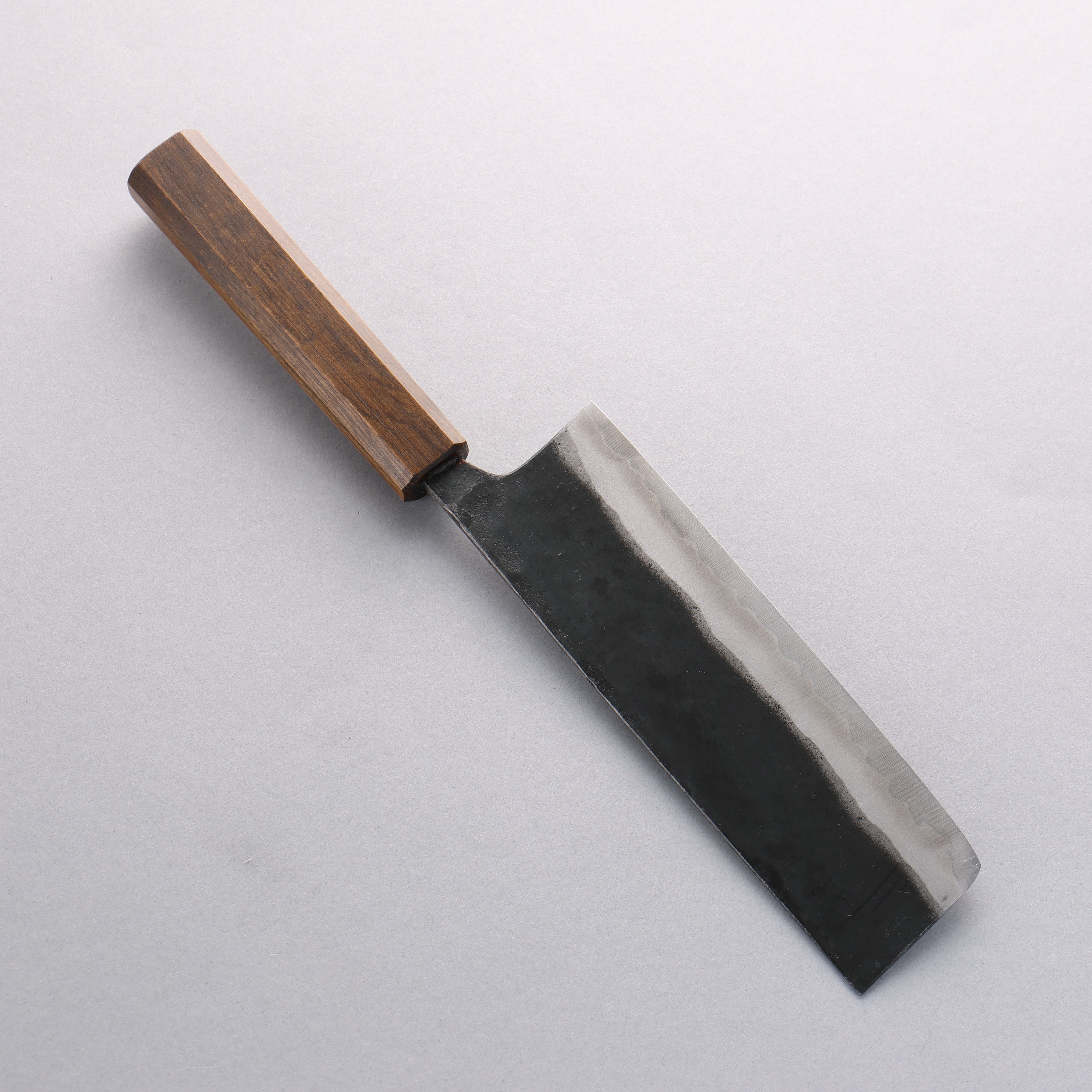 Kyohei Shindo Blue Steel Black Finished Nakiri 170mm Live oak Lacquered Handle - Seisuke Knife