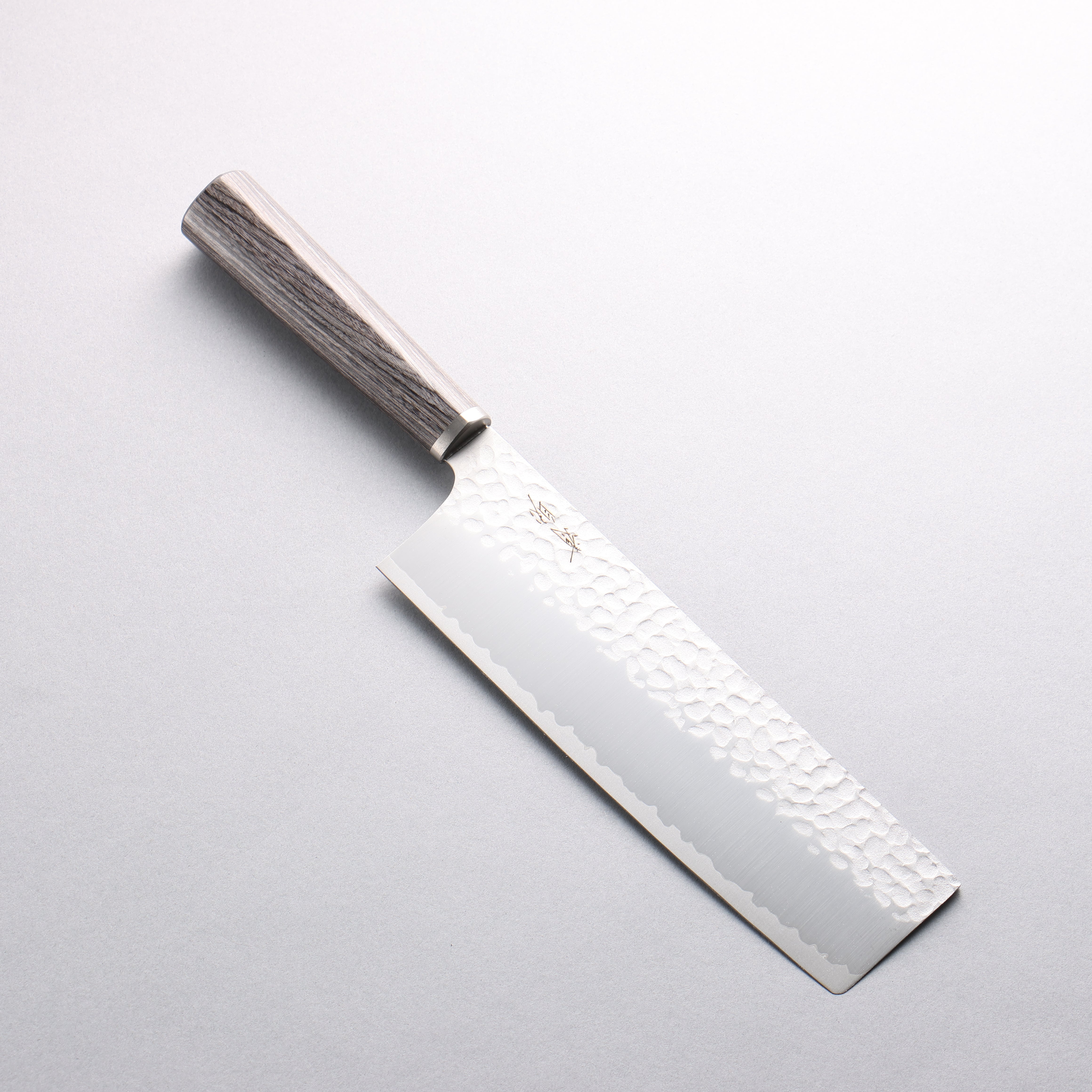 Seisuke VG10 Hammered Nakiri 180mm Charcoal Gray Pakkawood Handle - Seisuke Knife