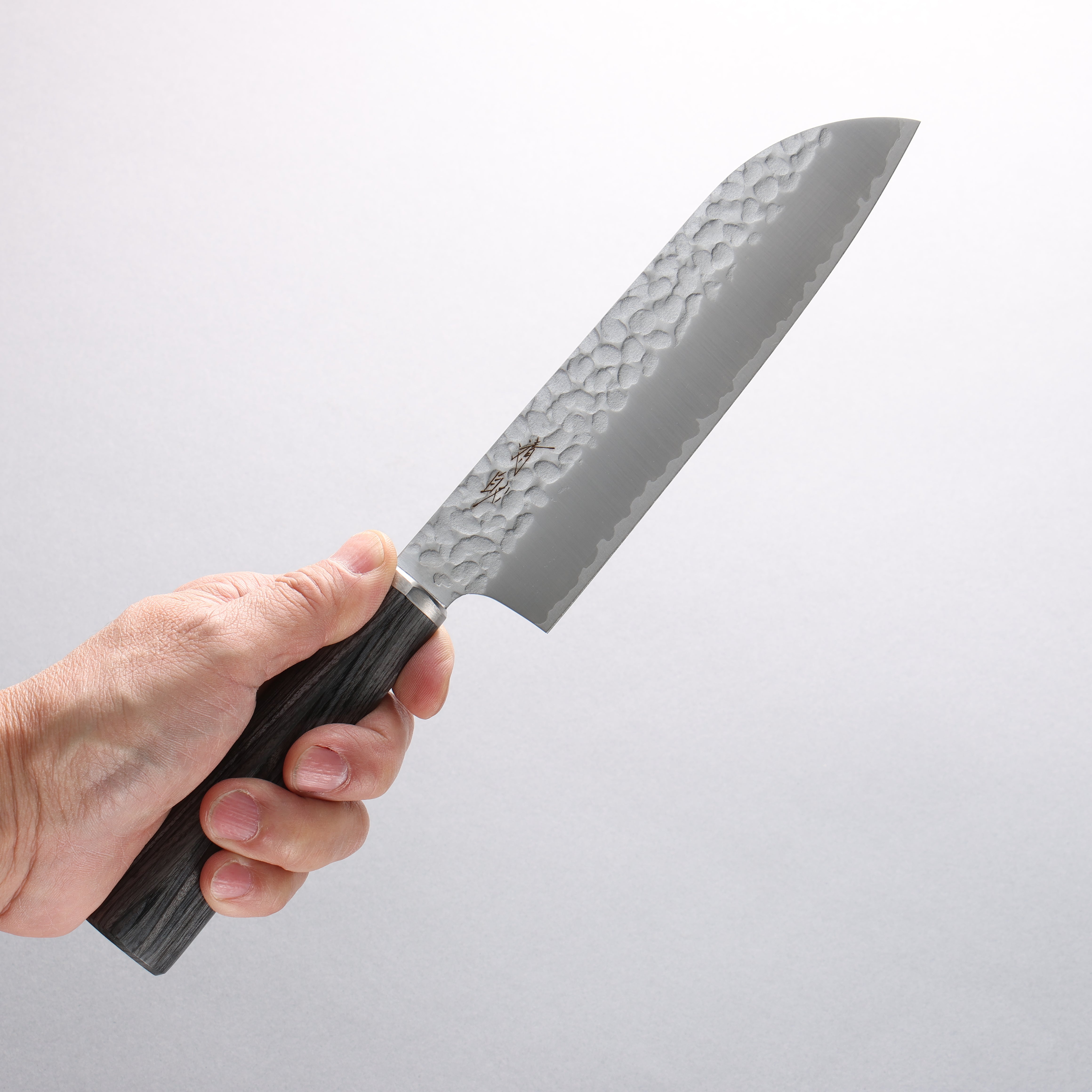 Seisuke VG10 Hammered Santoku 165mm Charcoal Gray Pakka wood Handle - Seisuke Knife