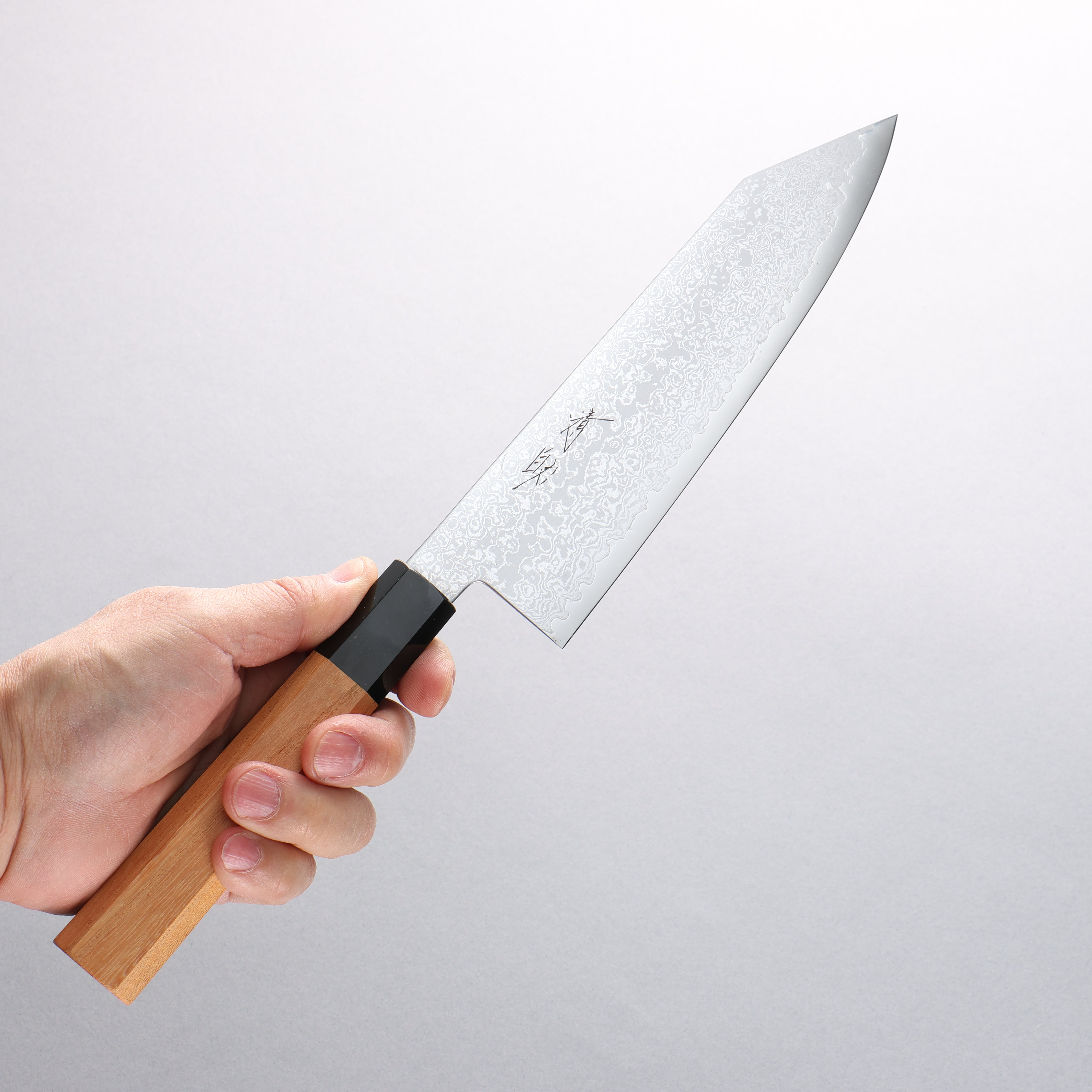 Seisuke VG10 Damascus Kiritsuke Santoku 180mm Keyaki Elm Handle - Seisuke Knife