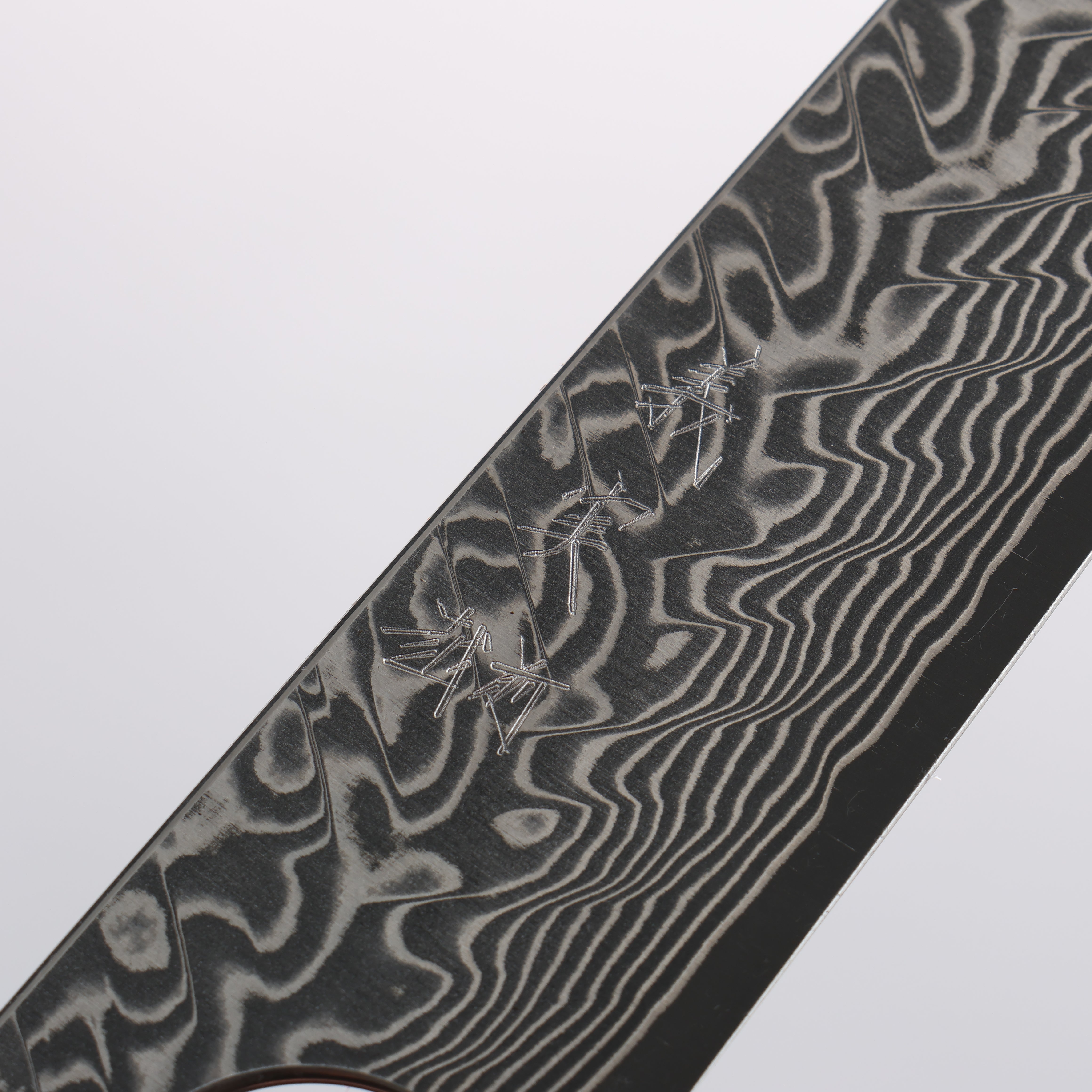 Yoshimi Kato SG2 Black Damascus Kiritsuke Petty-Utility 150mm Olive Wood & Blue Resin Handle - Seisuke Knife