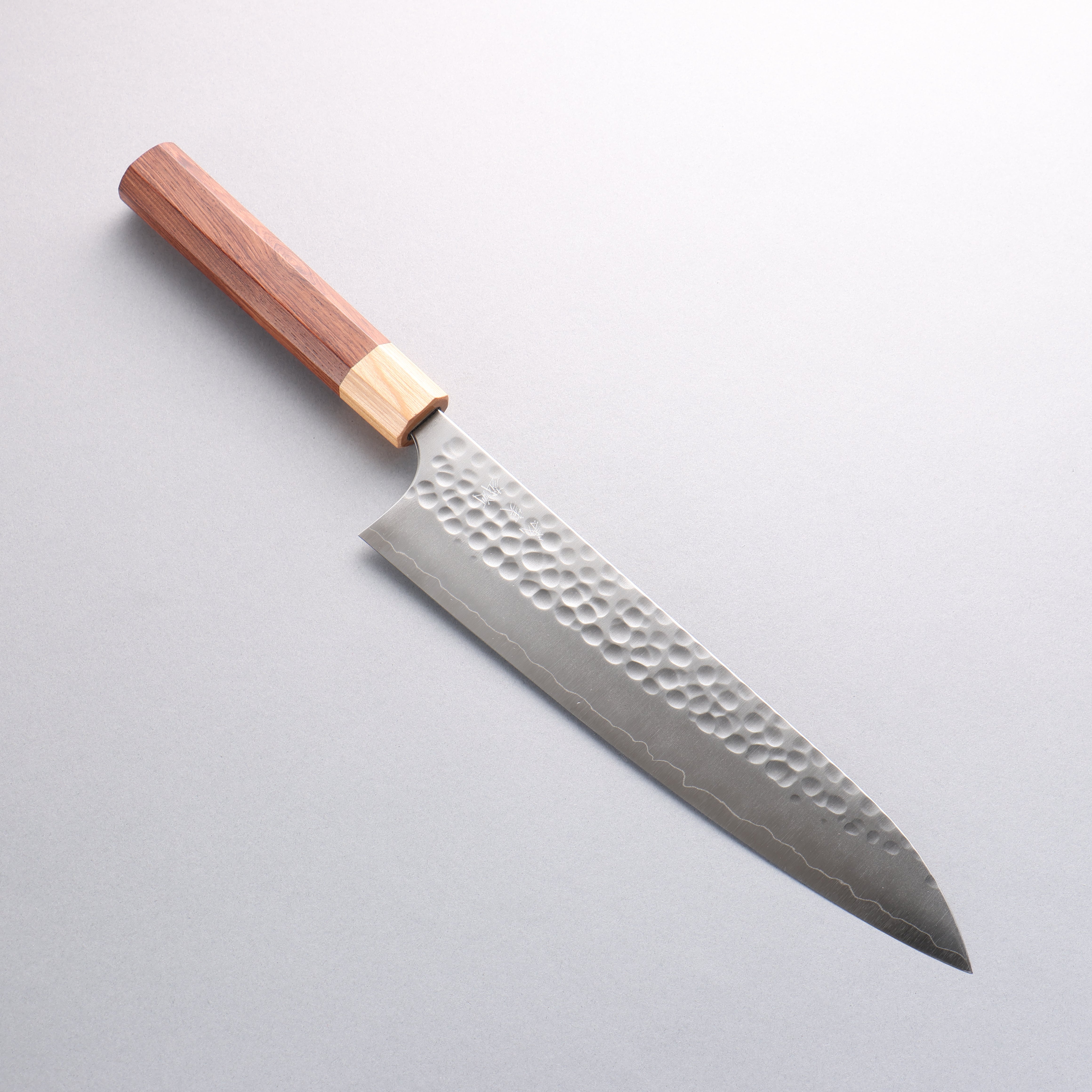 Yoshimi Kato Silver Steel No.3 Maru Hammered Gyuto 240mm Honduras Rosewood Handle - Seisuke Knife