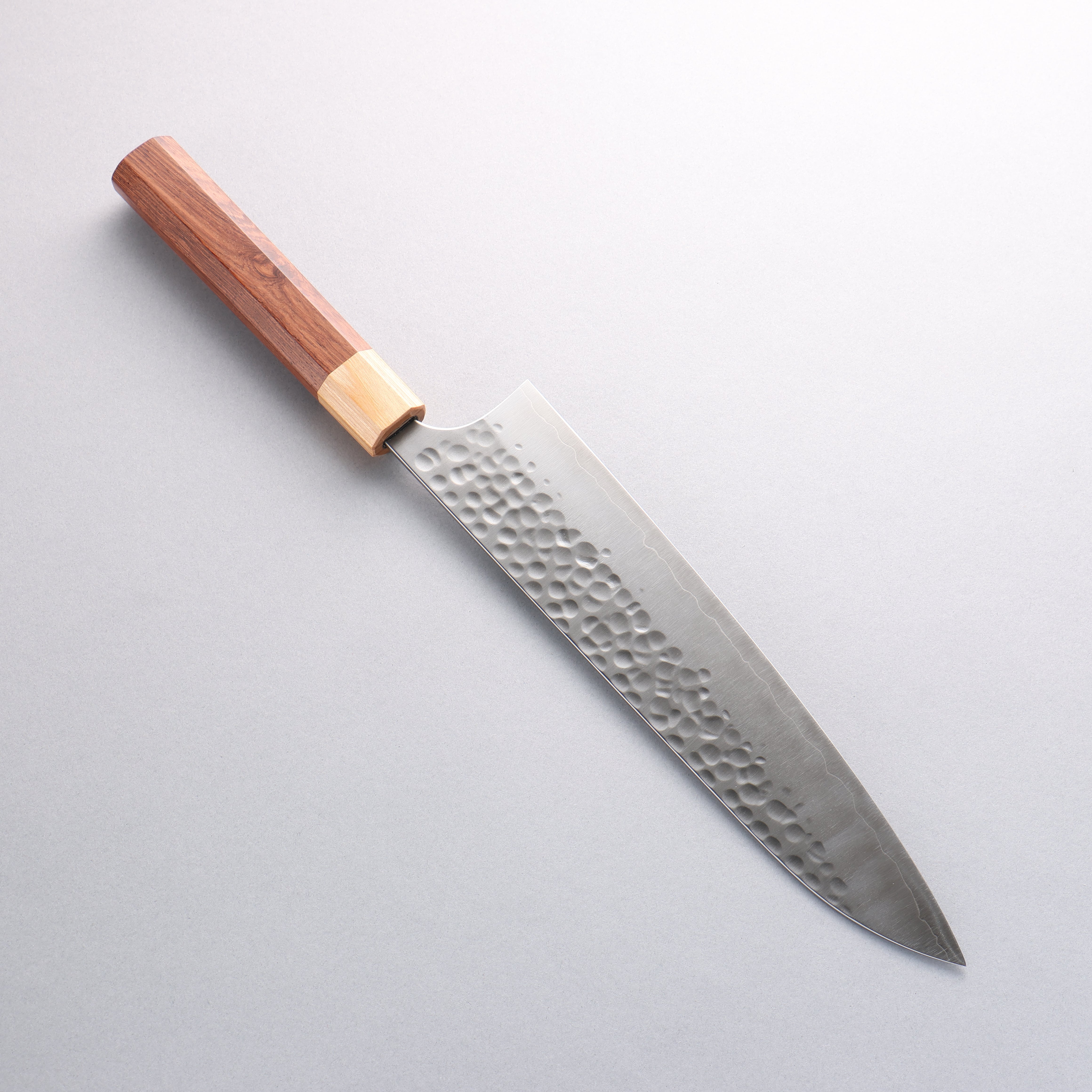 Yoshimi Kato Silver Steel No.3 Maru Hammered Gyuto 240mm Honduras Rosewood Handle - Seisuke Knife