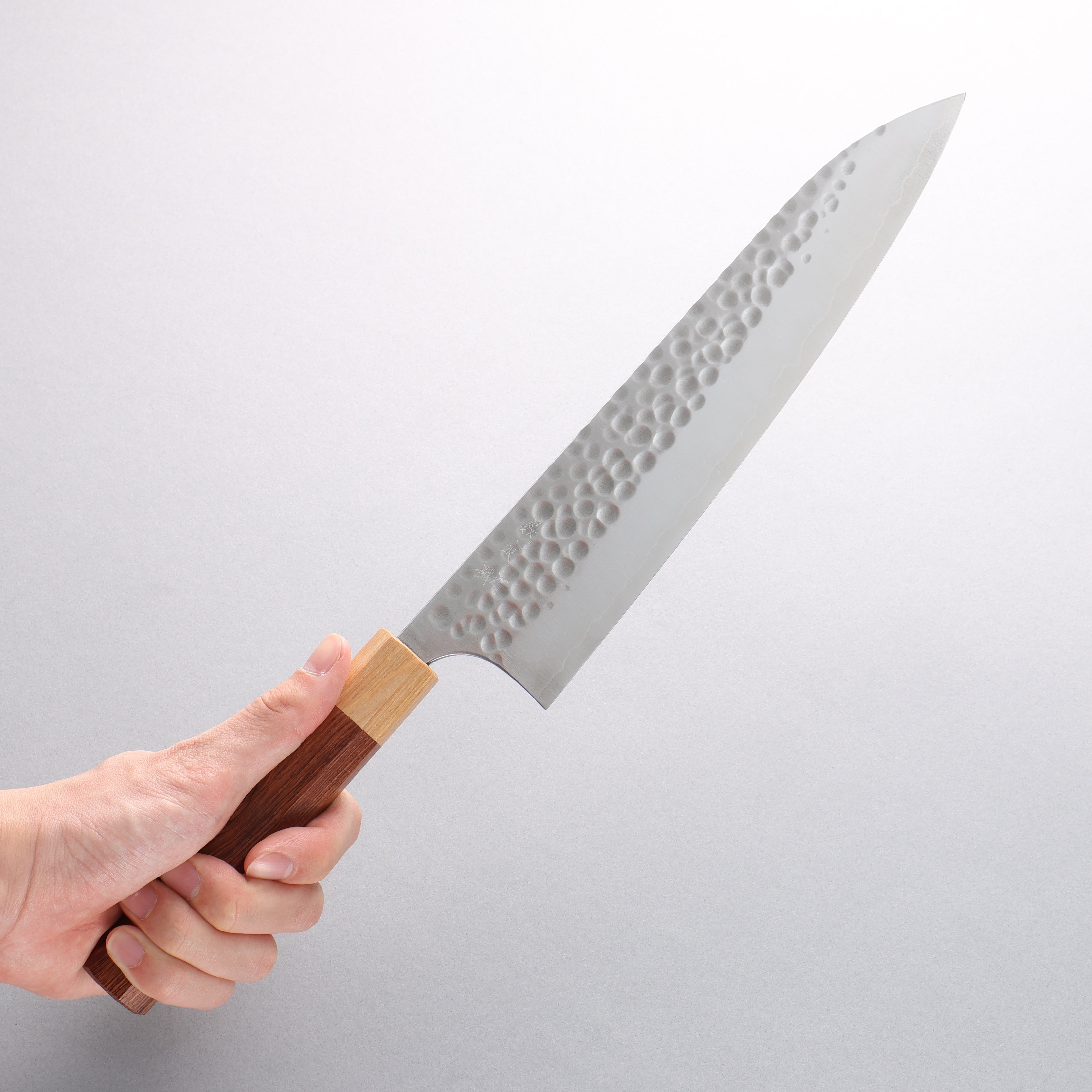 Yoshimi Kato Silver Steel No.3 Maru Hammered Gyuto 240mm Honduras Rosewood Handle - Seisuke Knife