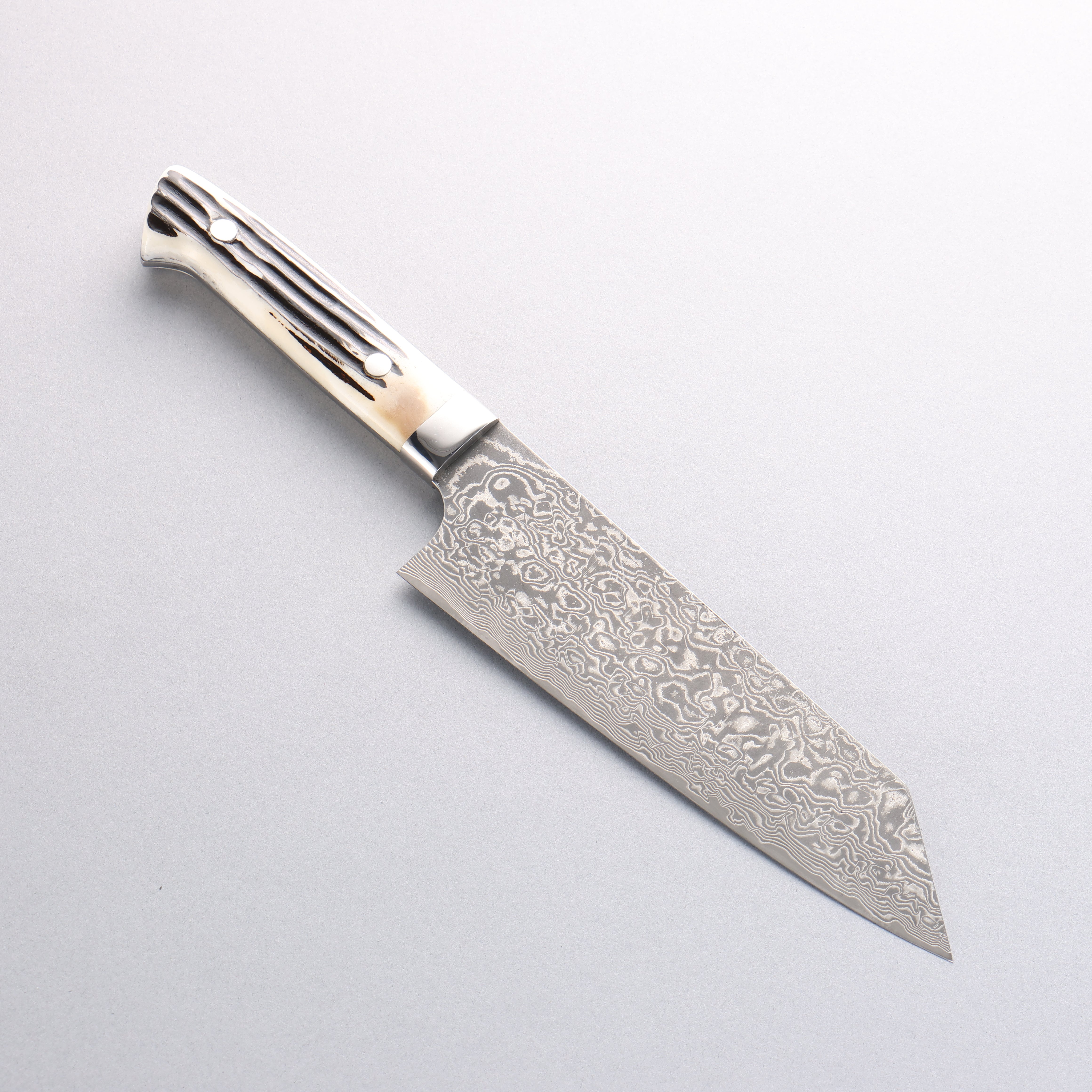 Takeshi Saji SG2 Black Damascus Bunka 180mm White Deer Horn Handle - Seisuke Knife