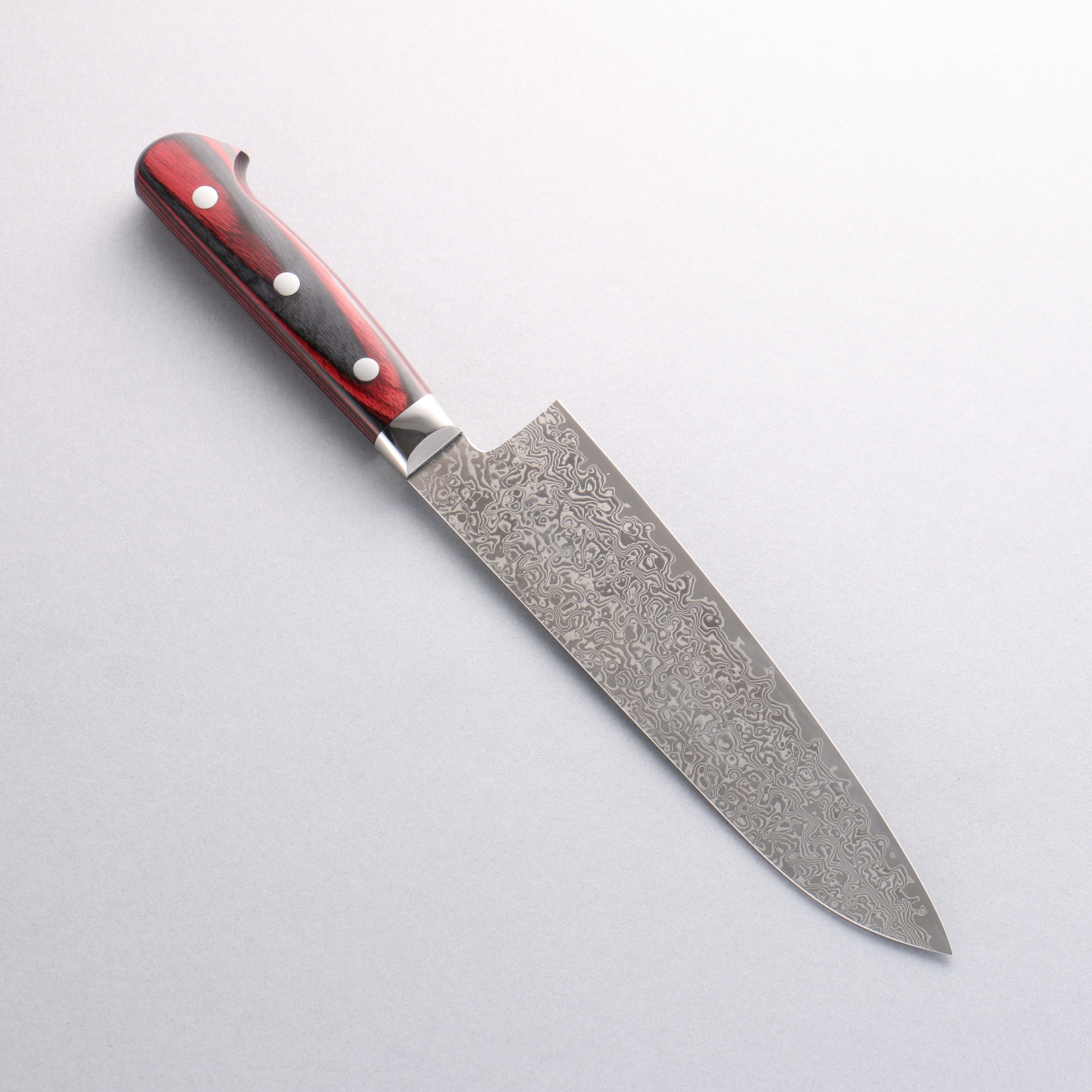 Yoshimi Kato VG10 Damascus Gyuto 180mm Red Pakka wood Handle - Seisuke Knife