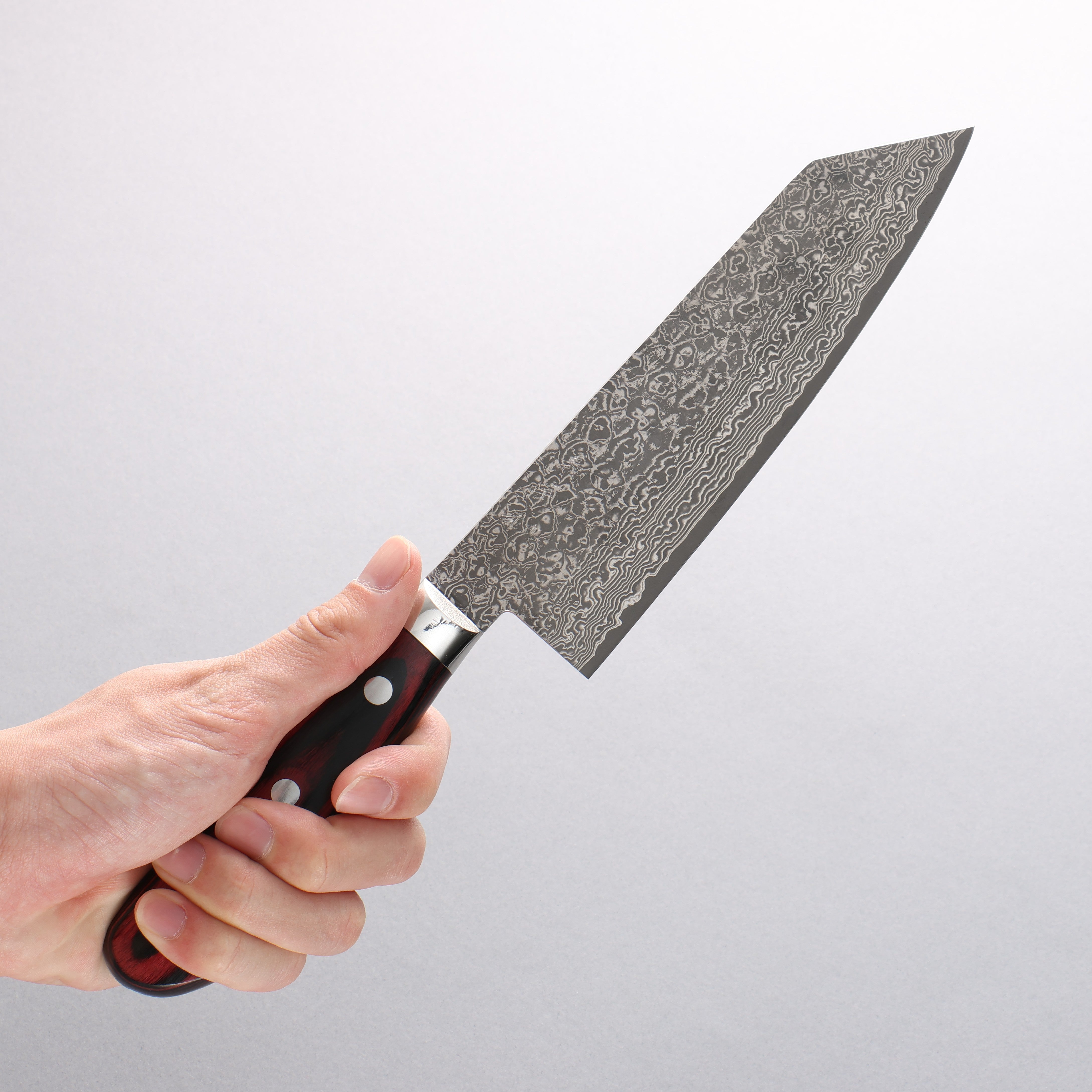 Yoshimi Kato VG10 Damascus Bunka 170mm Red Pakka wood Handle - Seisuke Knife