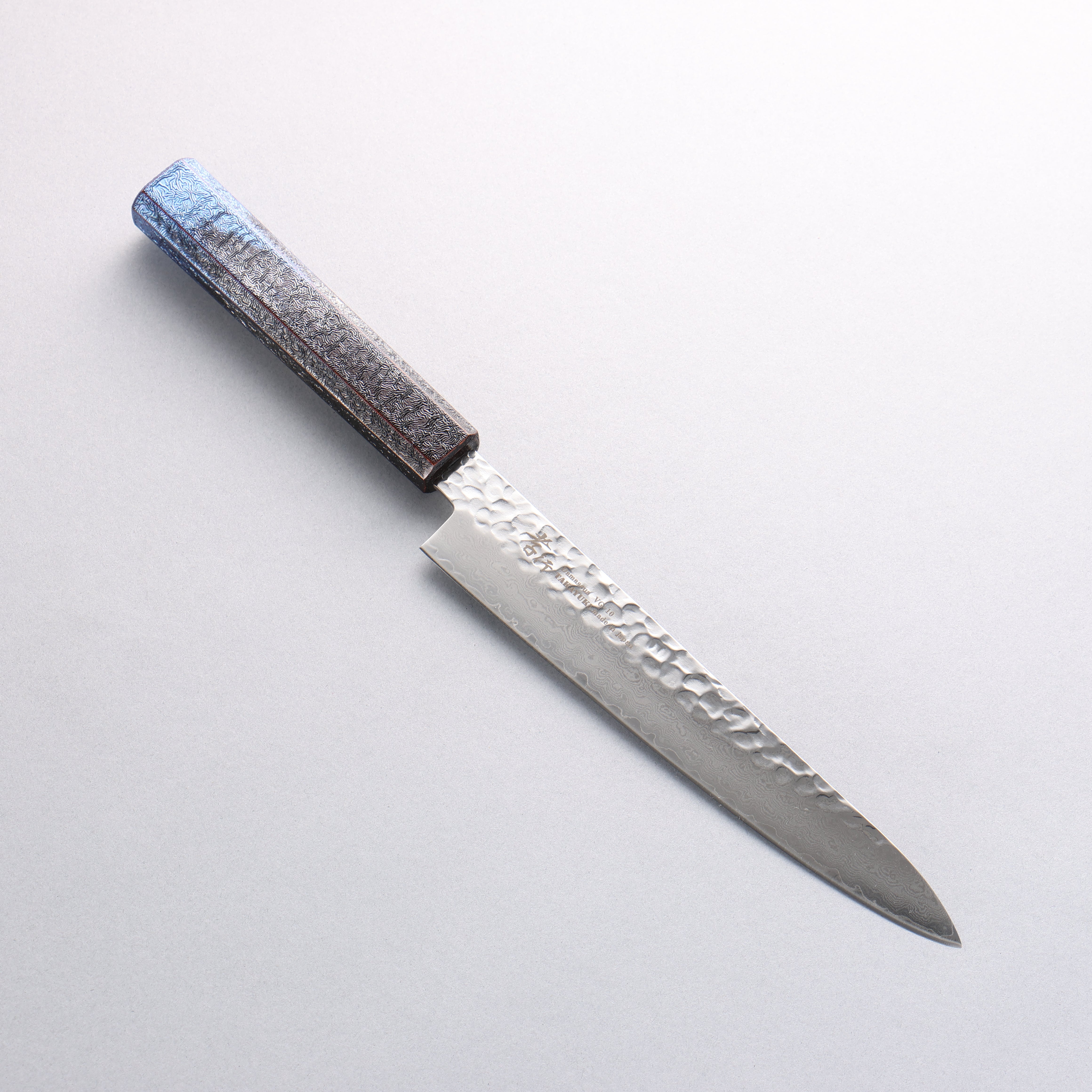 Sakai Takayuki Rinnou VG10 33 Layer Damascus Petty-Utility 180mm Blue Lacquered Handle - Seisuke Knife
