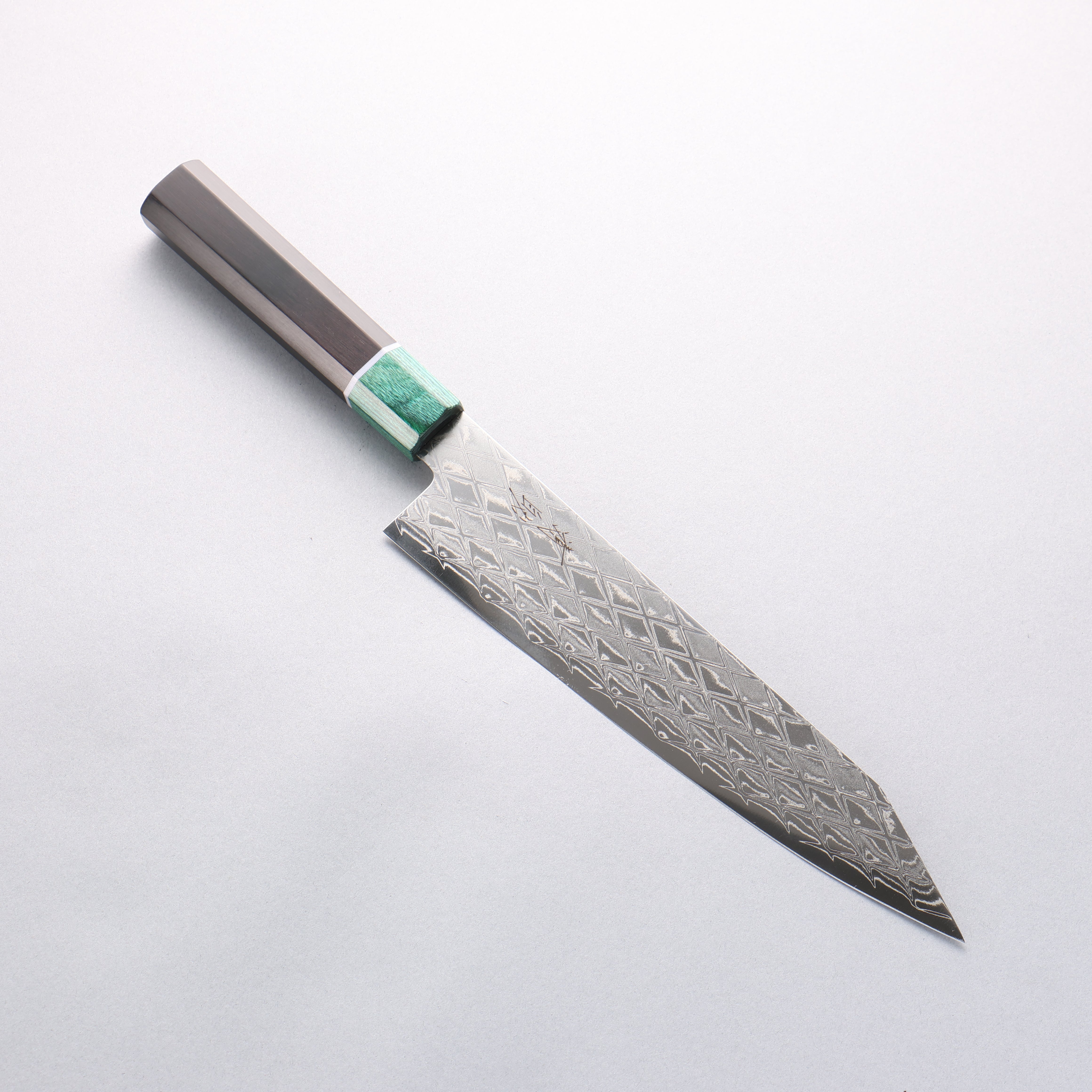 Seisuke AUS10 Mirror Crossed Kiritsuke Gyuto 210mm Black Pakka wood(ferrule: Green Pakka wood) Handle - Seisuke Knife