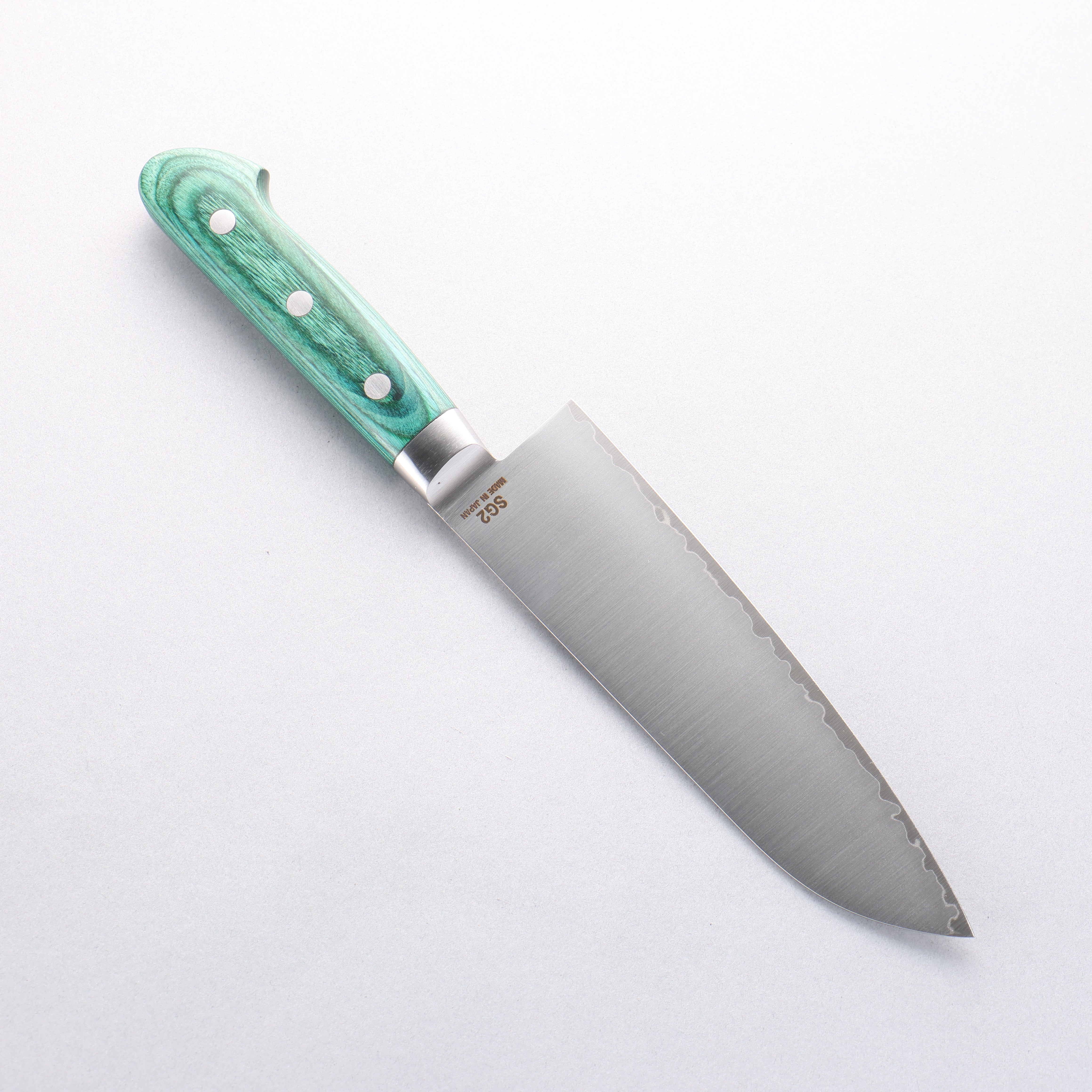 Higuchi SG2 Santoku 180mm Green Pakkawood Handle - Seisuke Knife