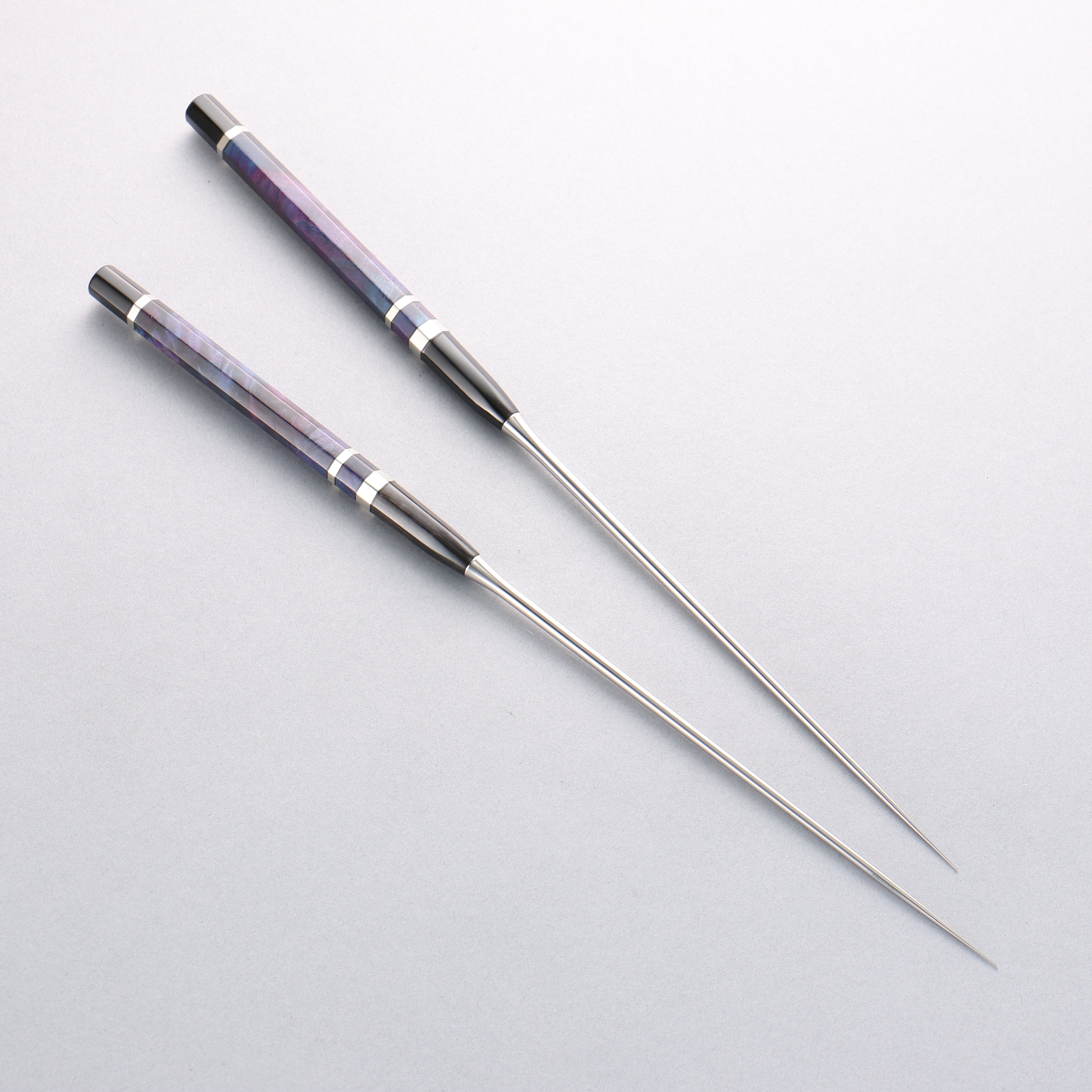 Stainless Steel Moribashi Stabilized wood (with Double Black Horns) Handle 180mm - Seisuke Knife