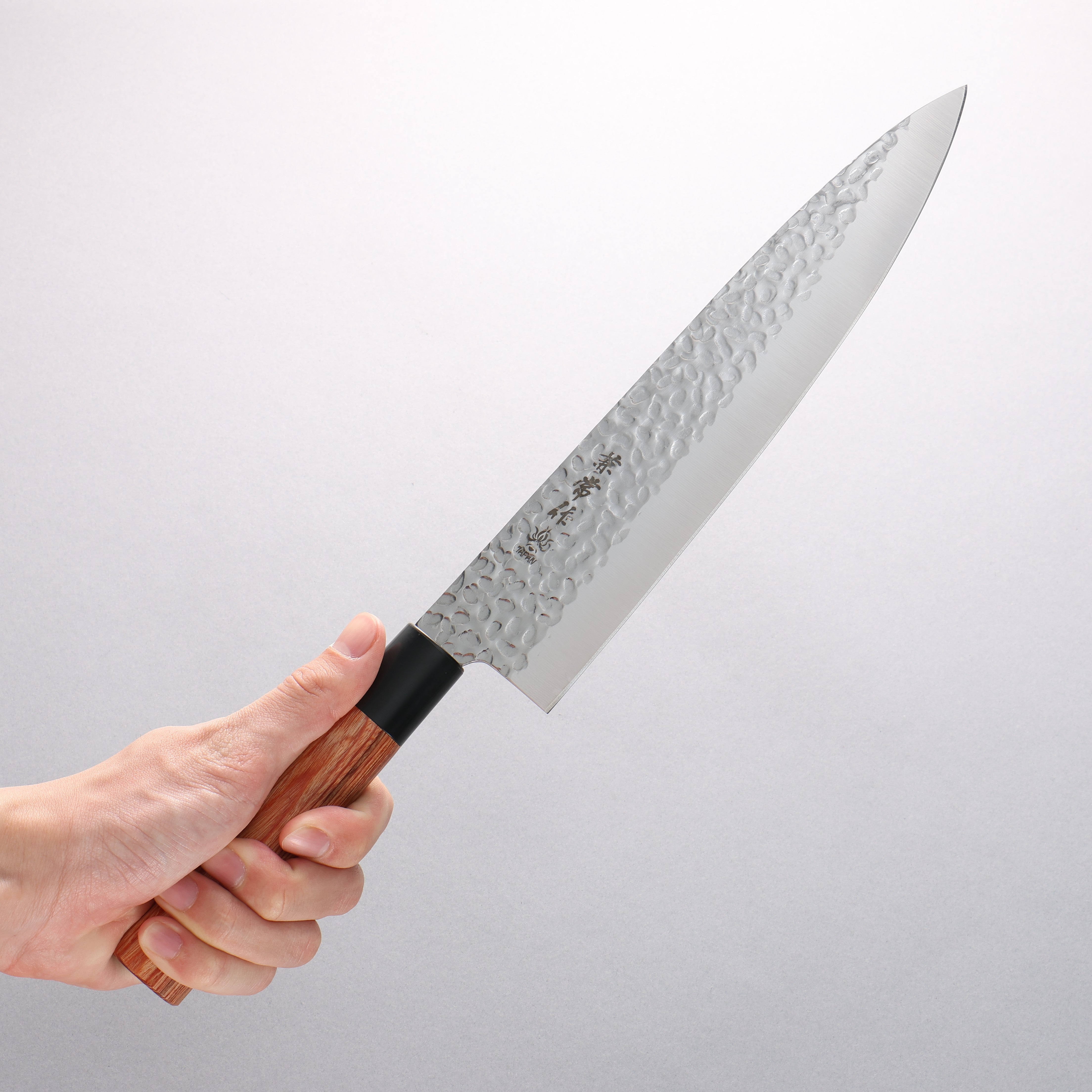 Kanetsune DSR-1K6 Hammered Gyuto 240mm Red Pakka wood Handle - Seisuke Knife