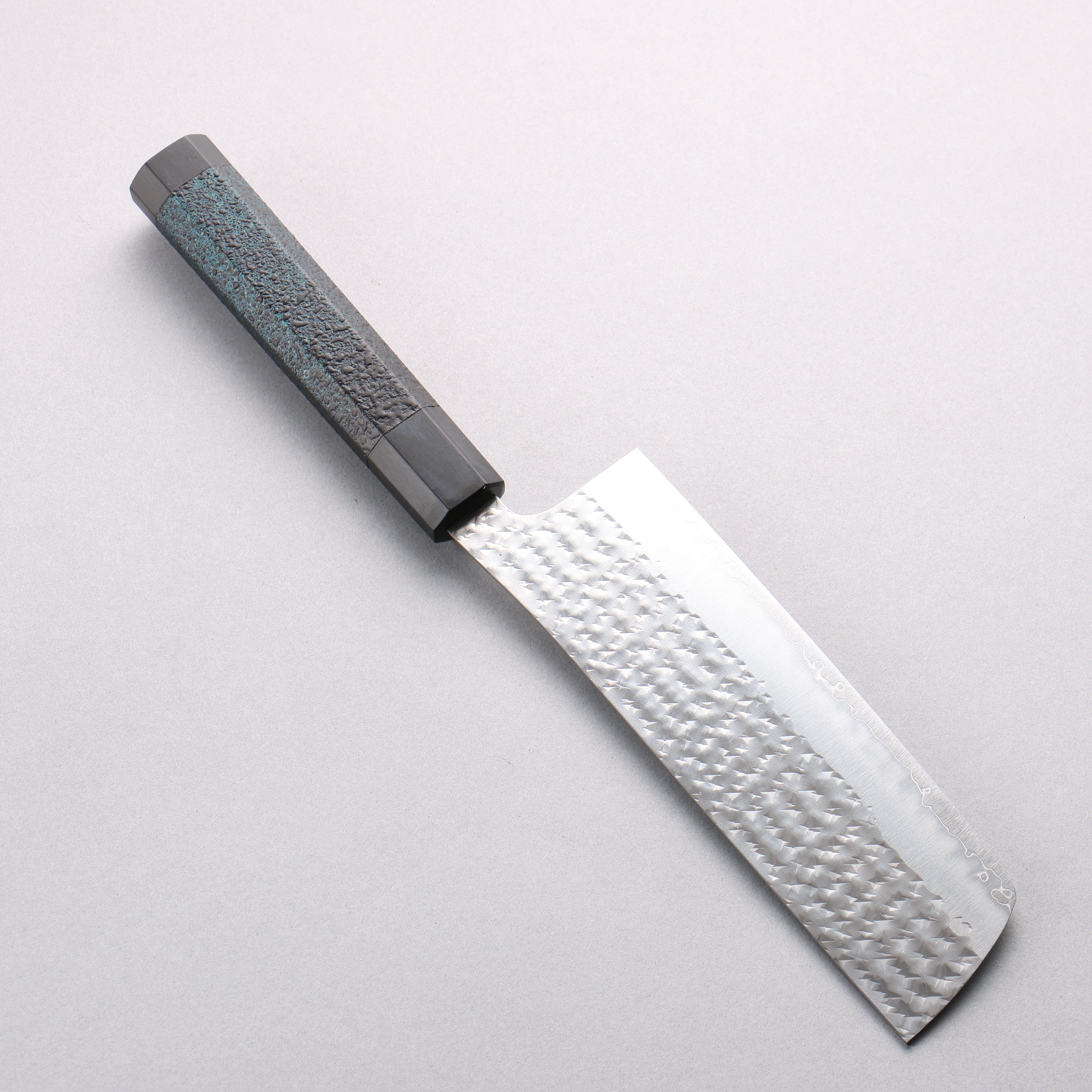 Yu Kurosaki Senko Ei Ai Tenmoku SG2 Hammered Nakiri 165mm Indigo Lacquered (Tenmoku) Handle - Seisuke Knife