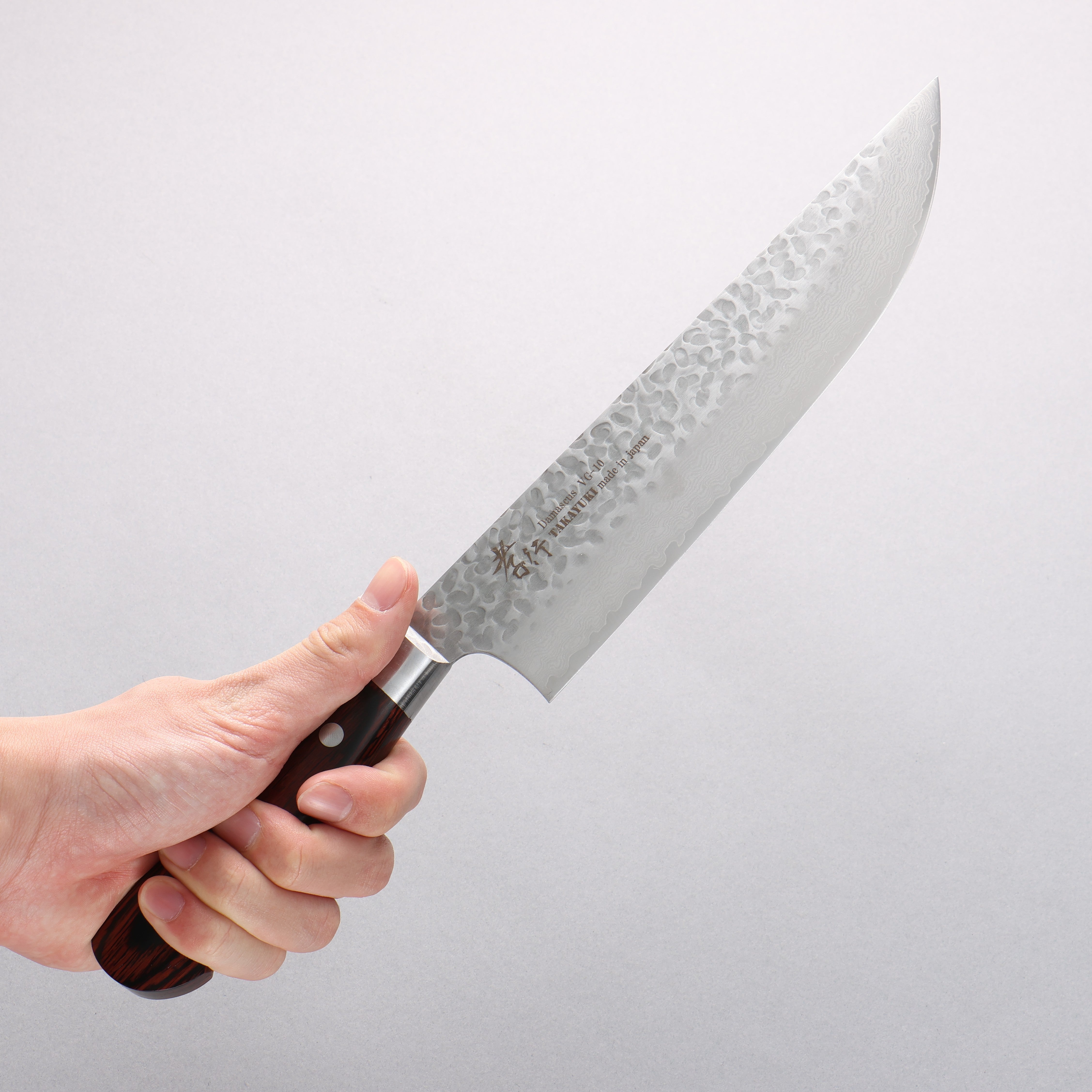 Sakai Takayuki VG10 33 Layer Damascus Butcher 210mm Mahogany Pakka wood Handle - Seisuke Knife