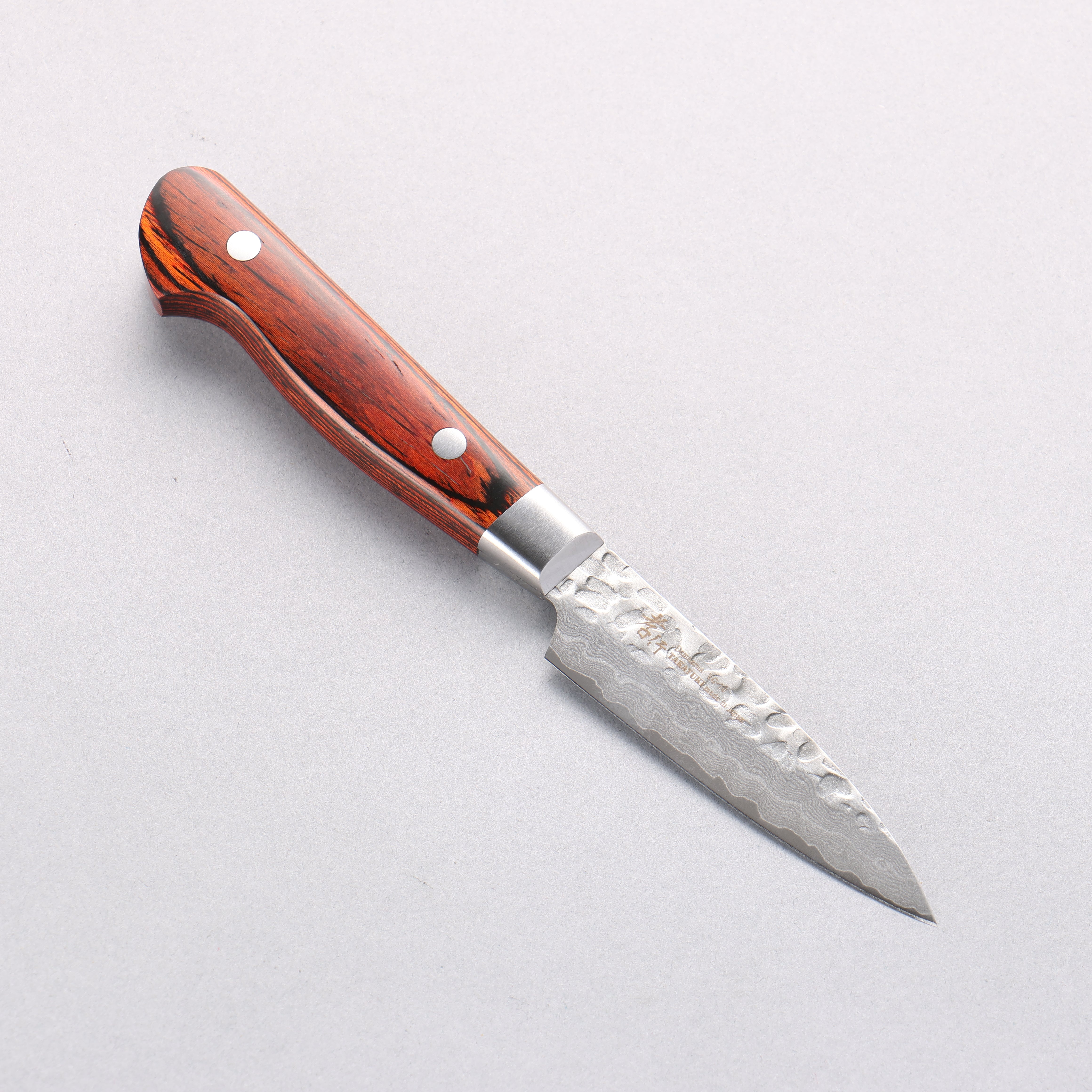 Sakai Takayuki VG10 33 Layer Damascus Petty-Utility 80mm Mahogany Pakkawood Handle - Seisuke Knife