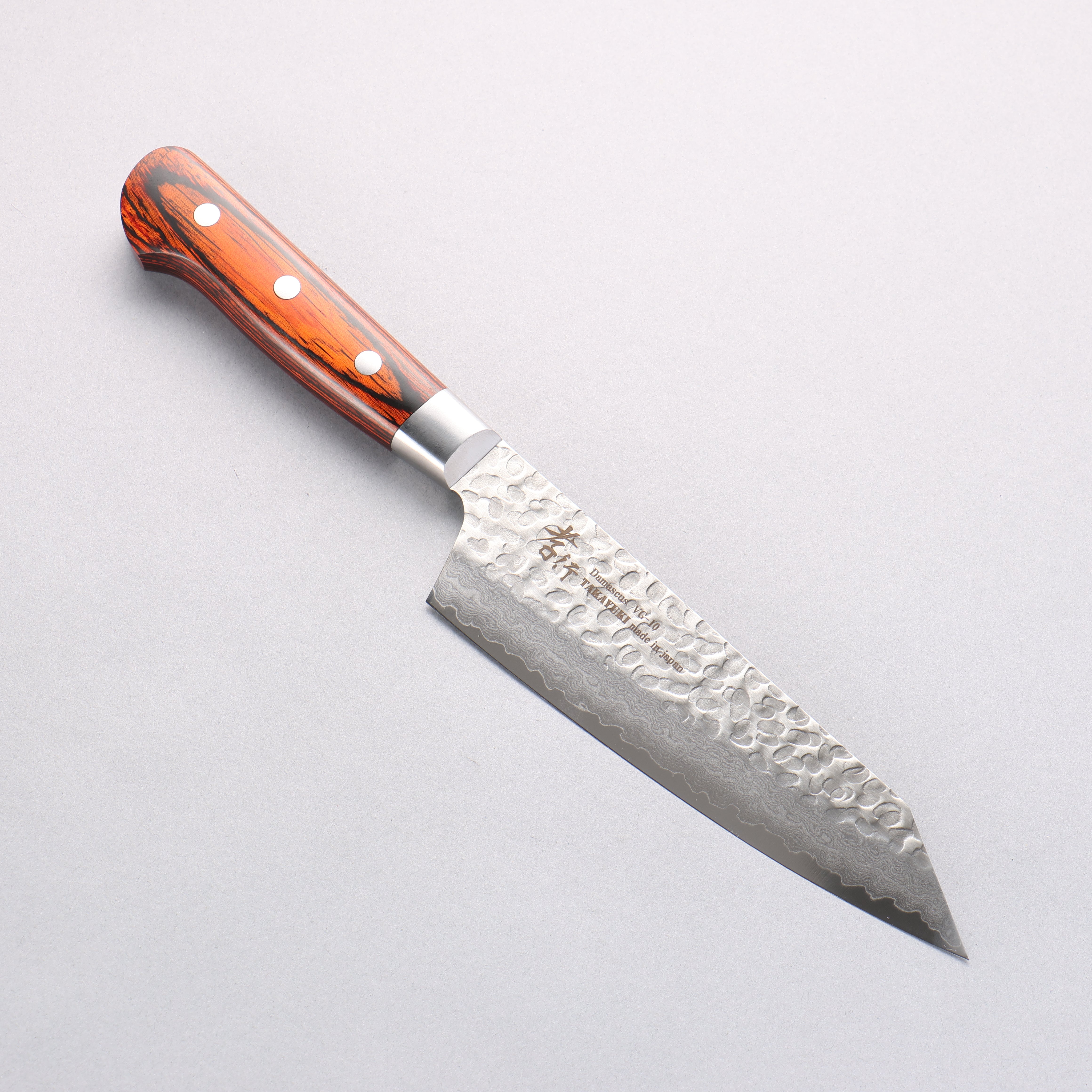 Sakai Takayuki VG10 33 Layer Damascus Kiritsuke Santoku 160mm Mahogany Pakkawood Handle - Seisuke Knife
