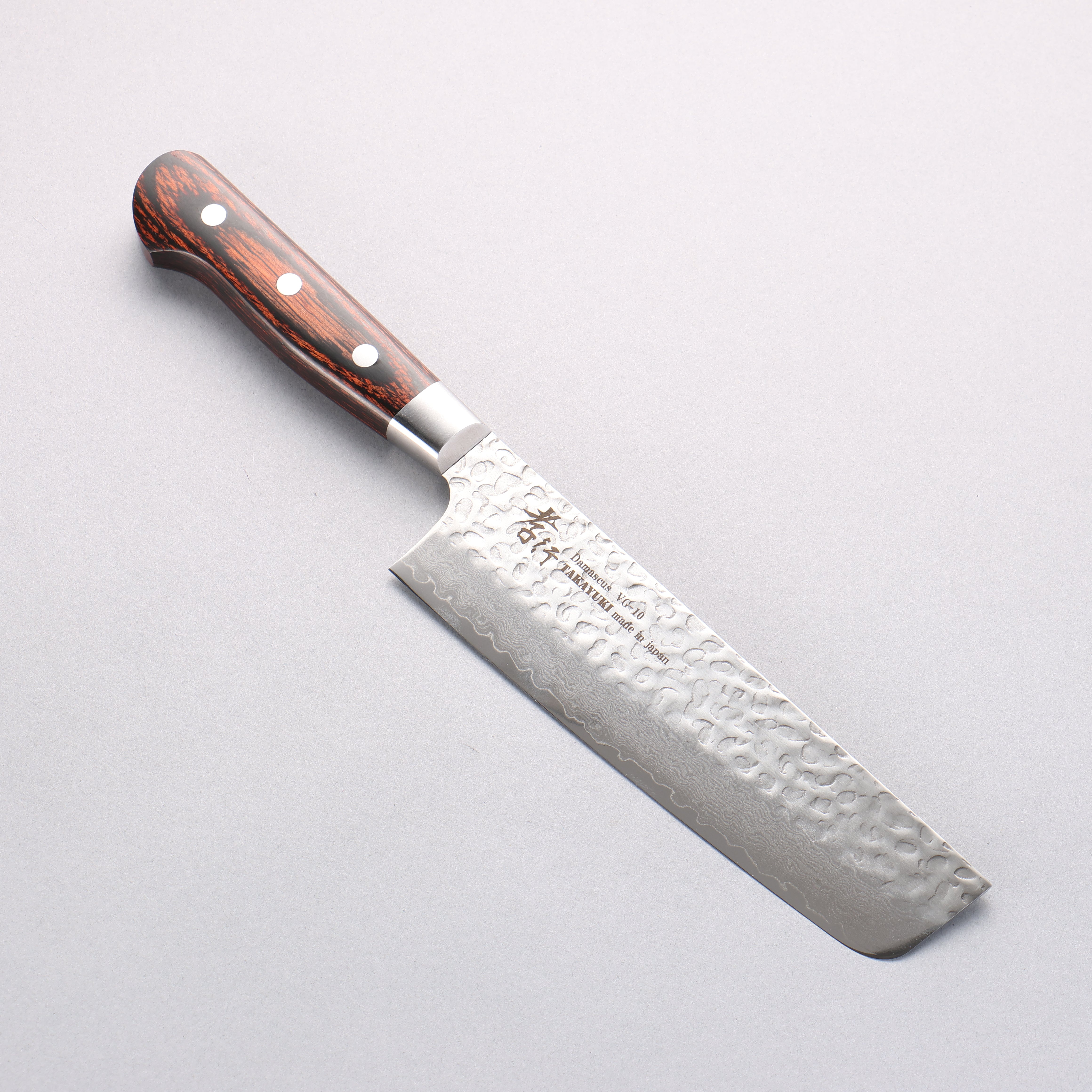 Sakai Takayuki VG10 33 Layer Damascus Nakiri 160mm Mahogany Pakka wood Handle - Seisuke Knife