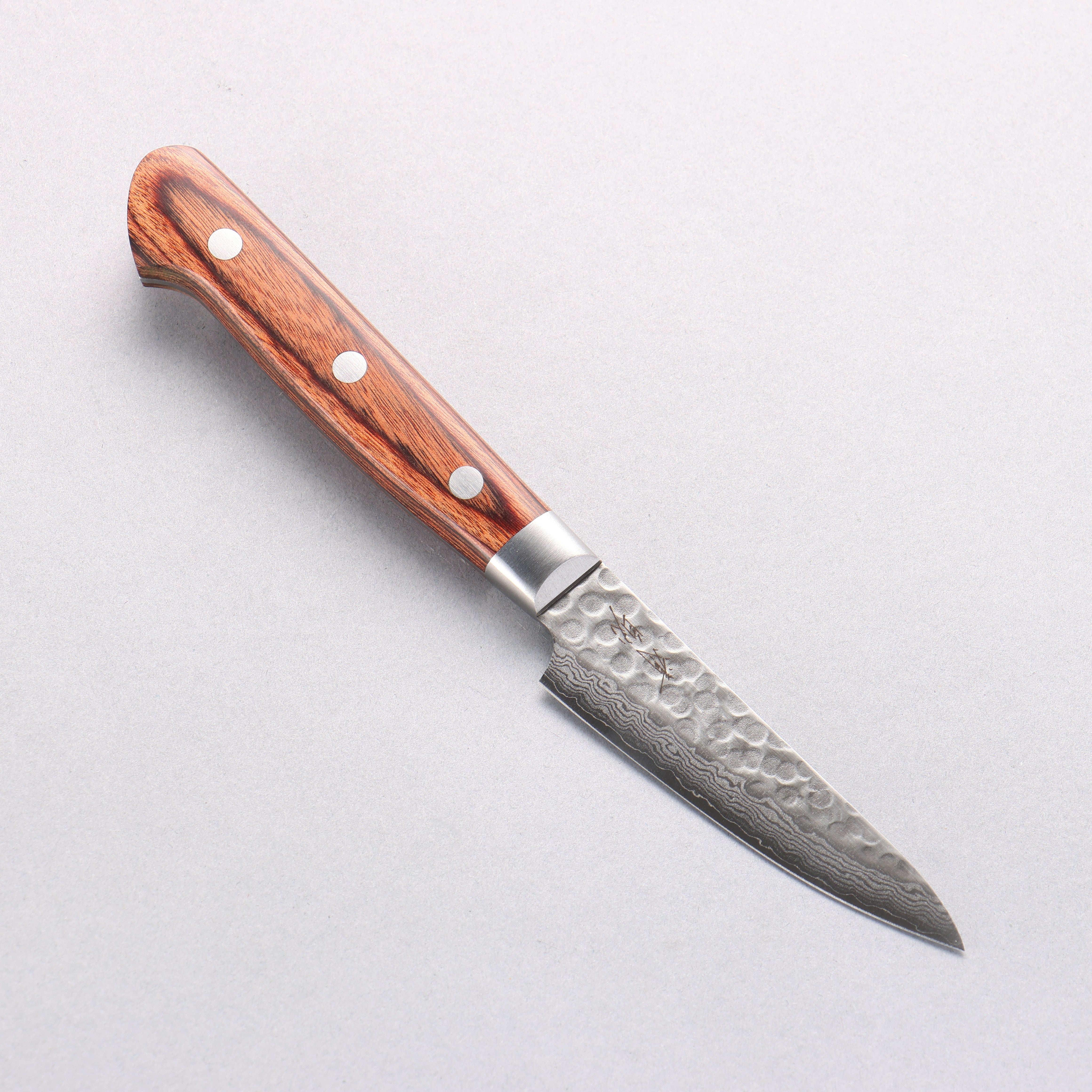 Seisuke VG10 17 Layer Damascus Petty-Utility 80mm Mahogany Handle - Seisuke Knife