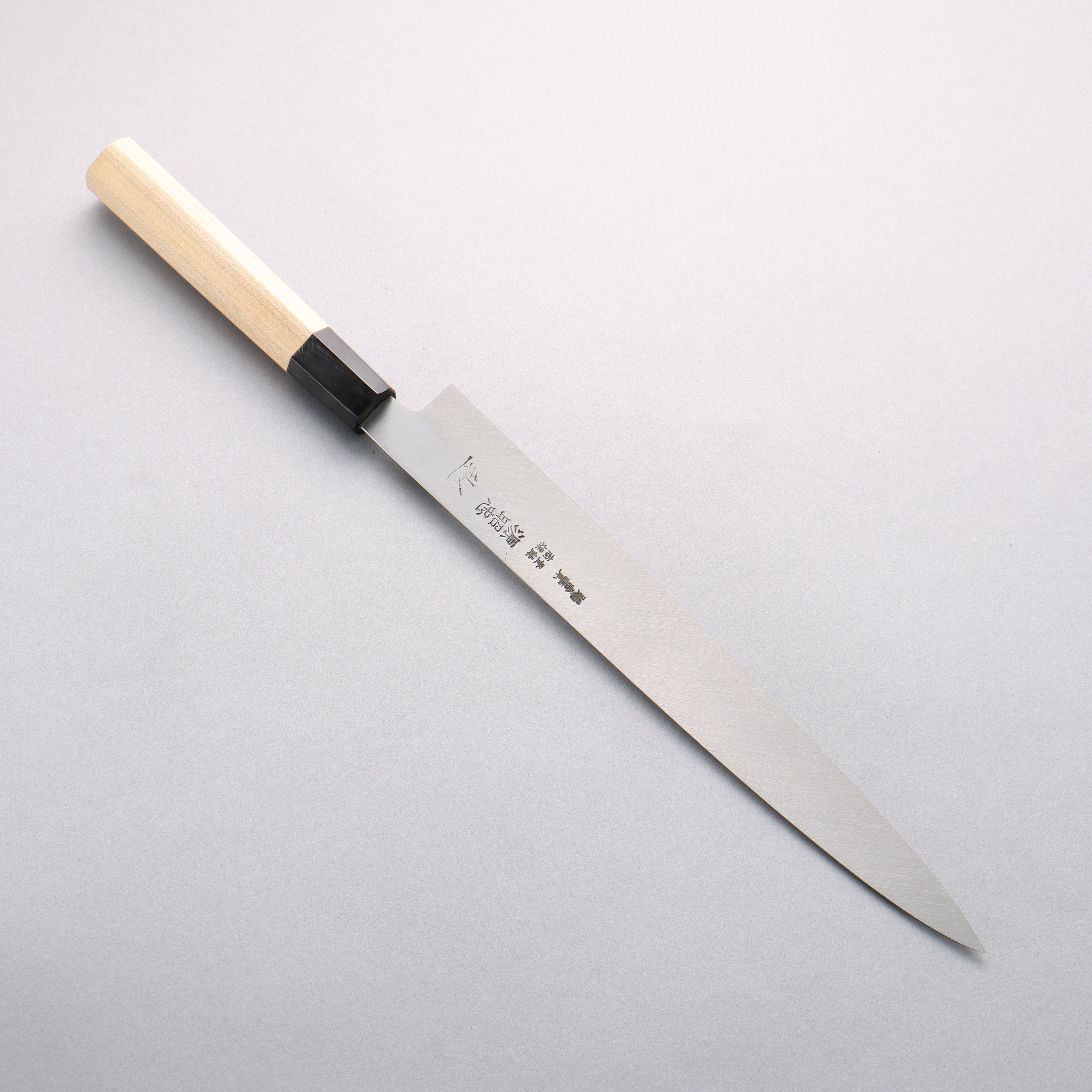 Minamoto Akitada Shidairan Blue Steel No.1 Yanagiba 270mm Magnolia (Ferrule: Water Buffalo Horn) Handle - Seisuke Knife