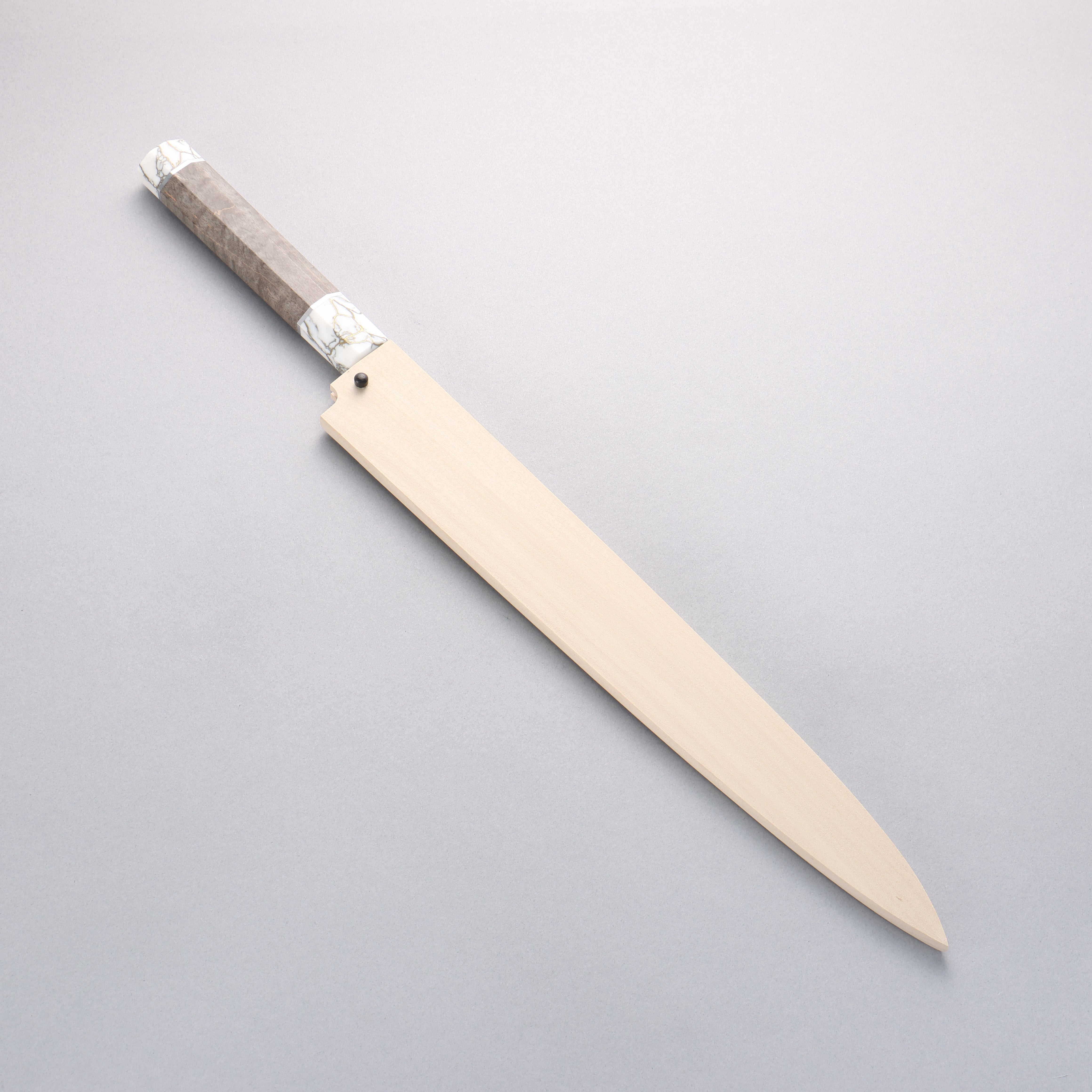Sakai Takayuki Chef Series Silver Steel No.3 Yanagiba 300mm Stabilized wood (White Ferrule and End Cap) Handle with Sheath - Seisuke Knife
