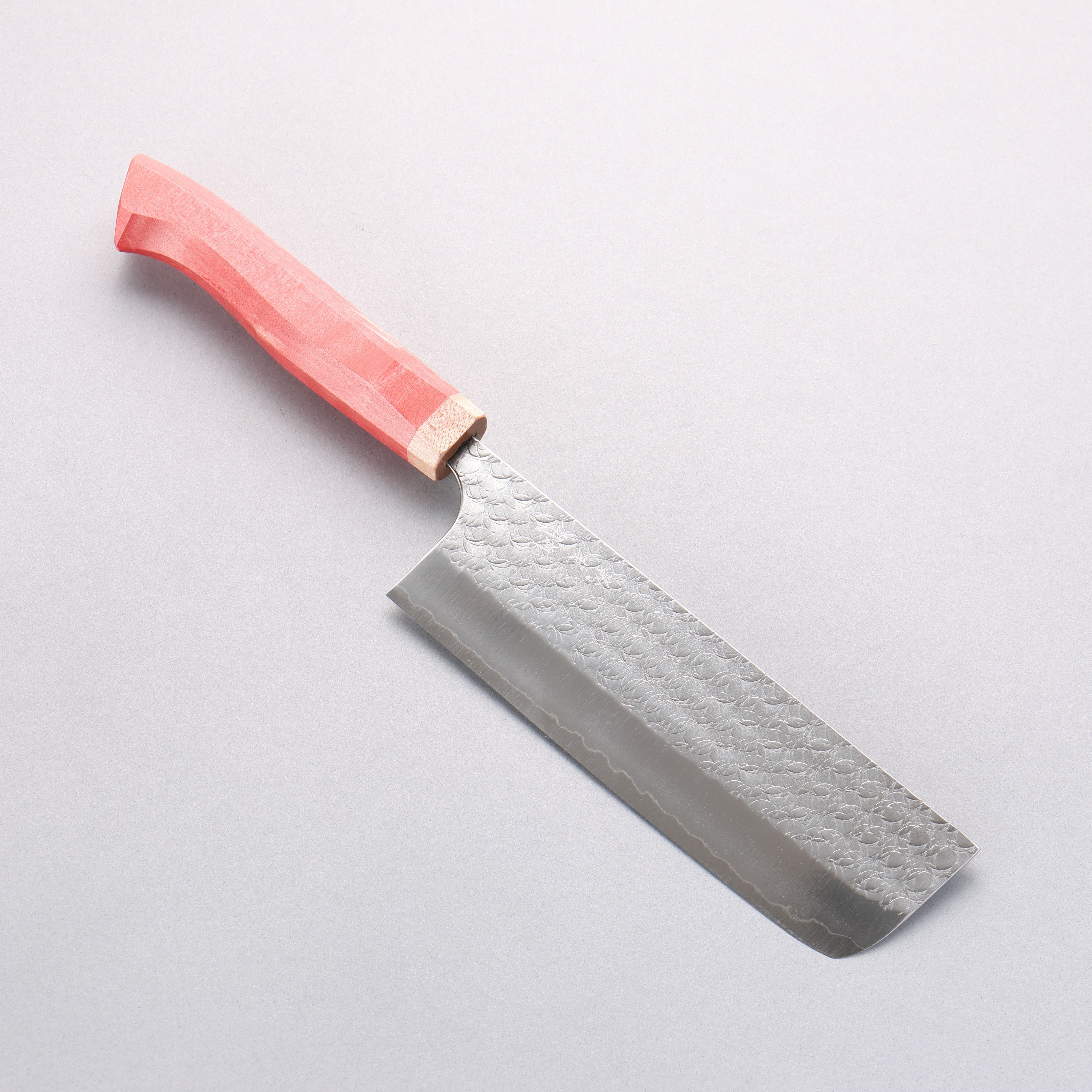 Yoshimi Kato Minamo SG2 Hammered Nakiri 165mm Red Western-Style Handle - Seisuke Knife