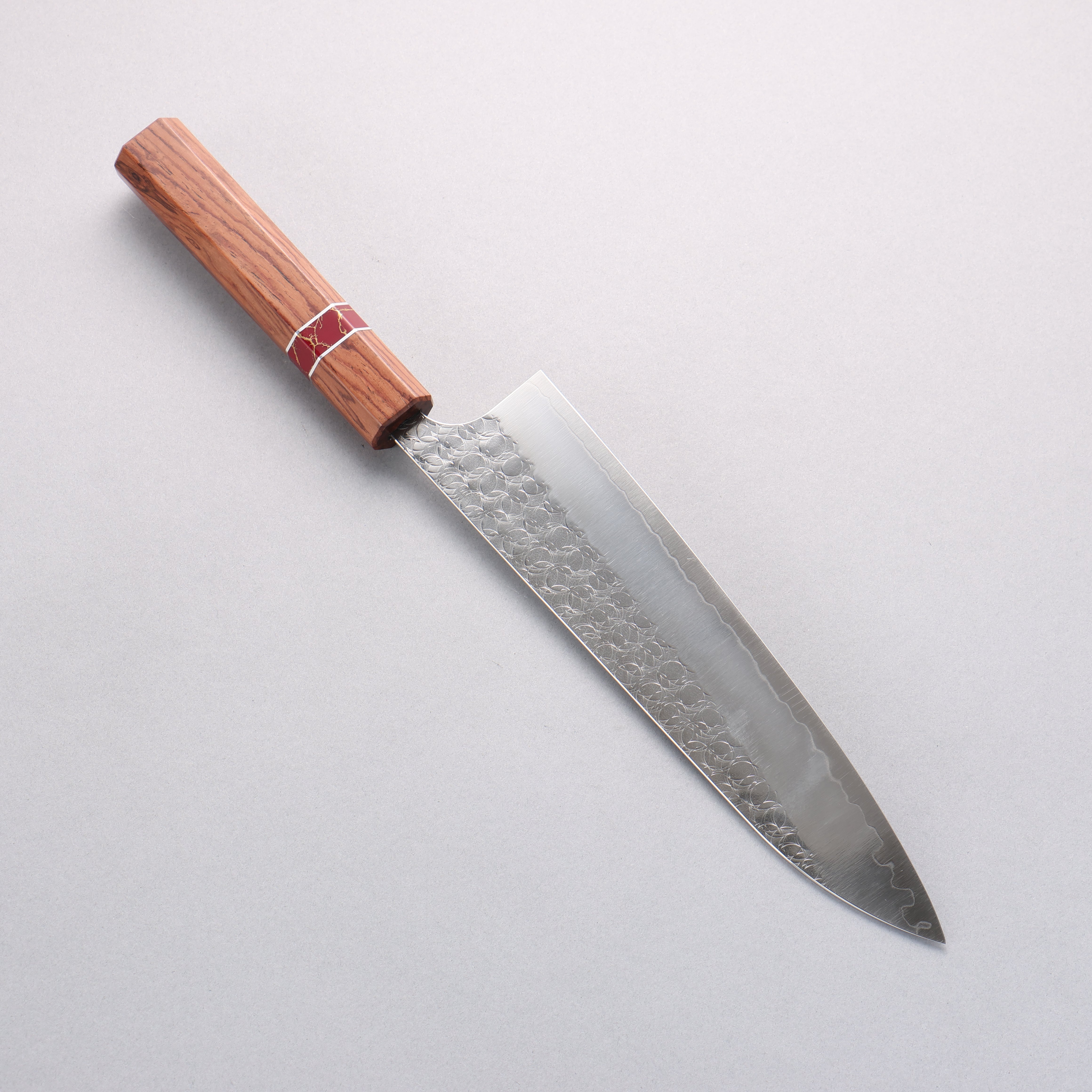 Yoshimi Kato Minamo SG2 Hammered Gyuto 210mm Rosewood (Red Turquoise Ring) Handle - Seisuke Knife
