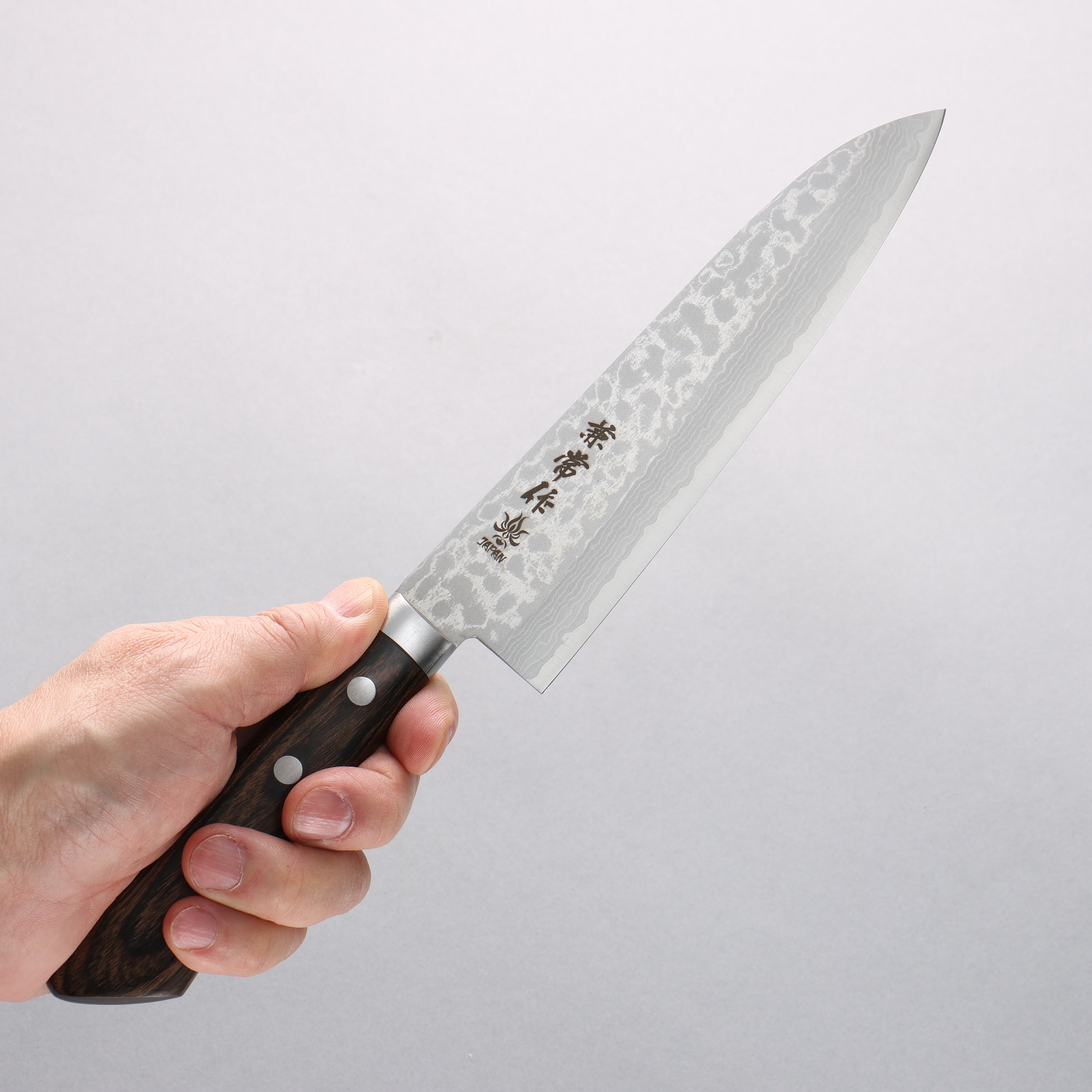 Kanetsune Sairyu VG10 Damascus Gyuto 180mm Ash Wood Handle - Seisuke Knife