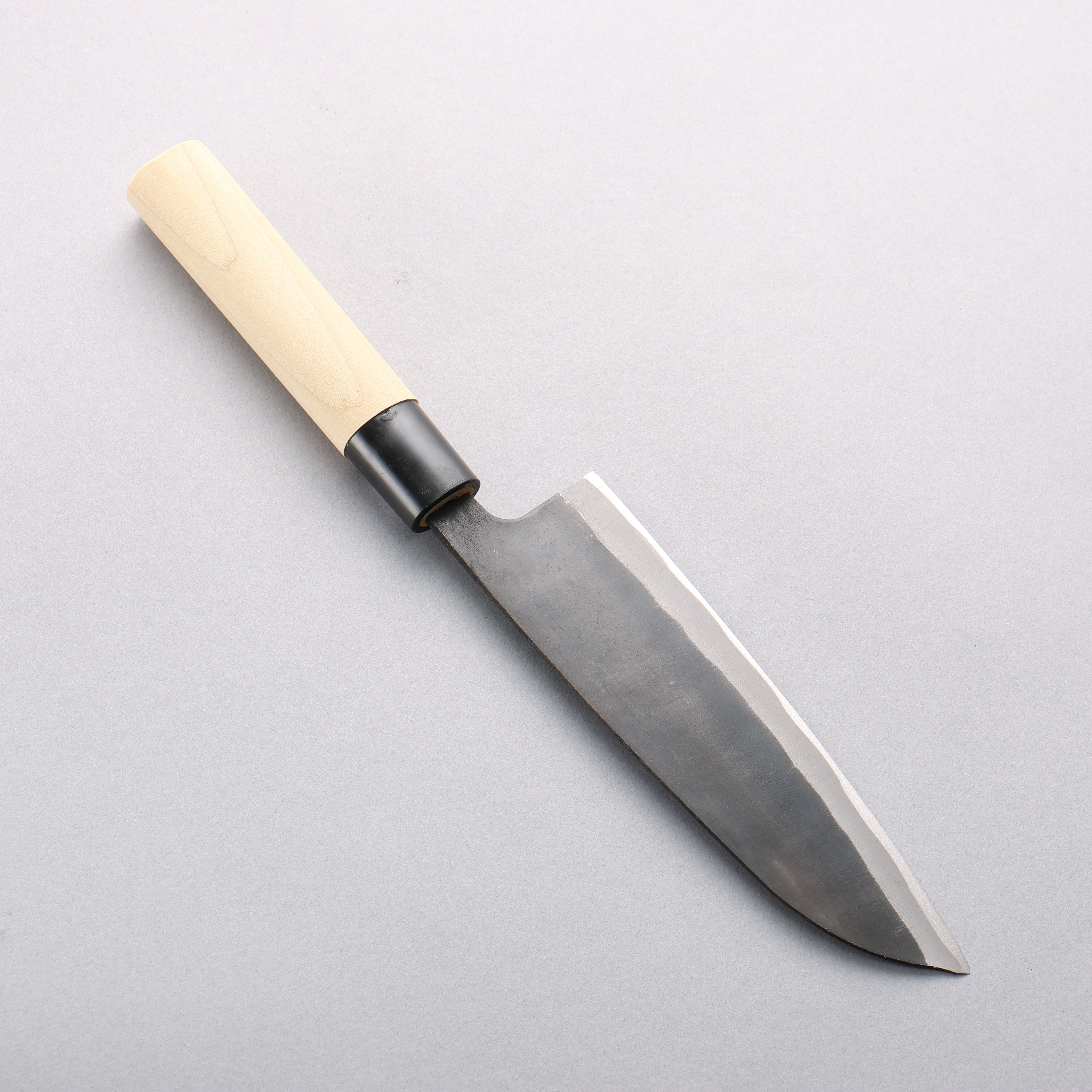 Kanetsune Hamaken Blue Steel No.2 Kurouchi Santoku 165mm Magnolia Handle - Seisuke Knife