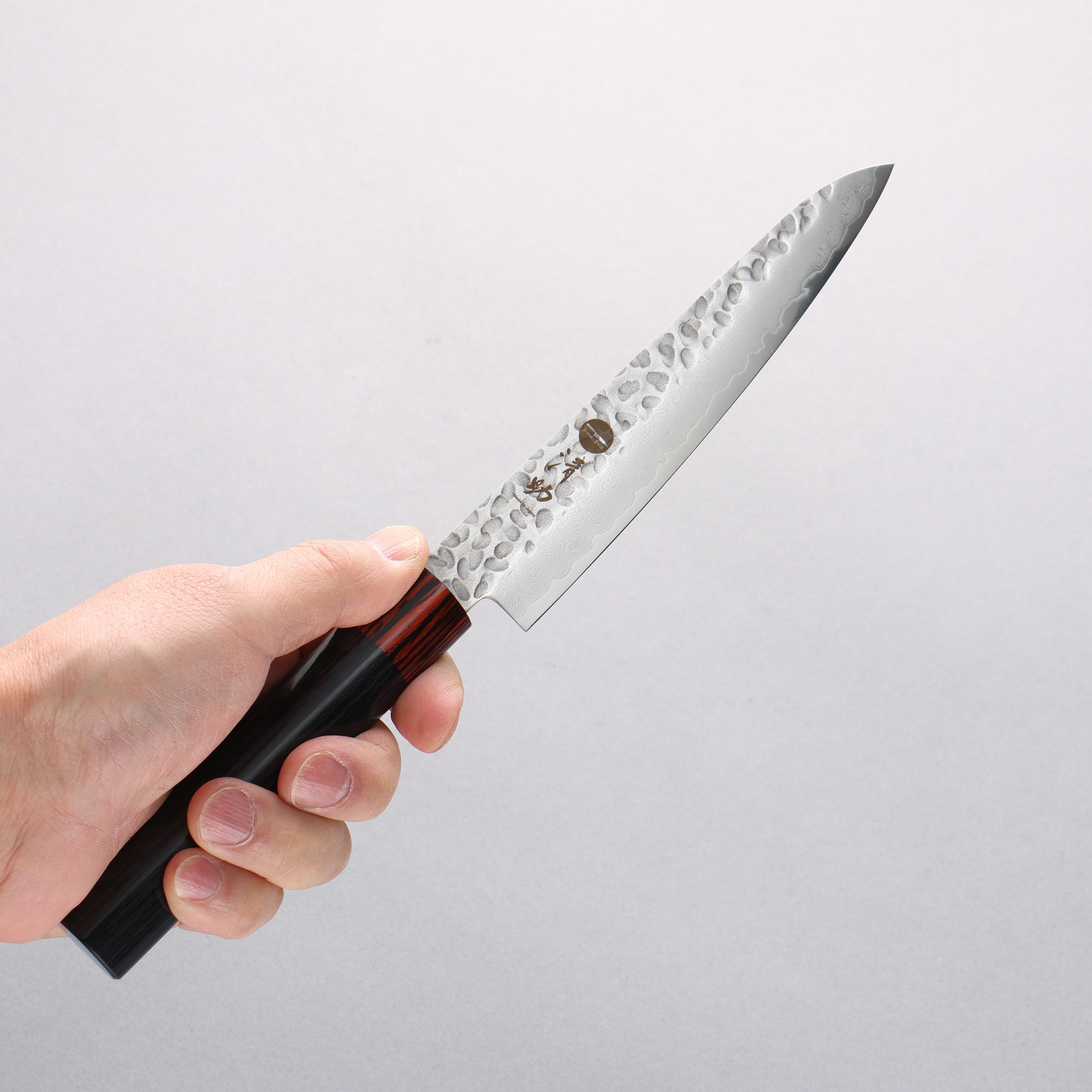 Seisuke VG10 33 Layer Hammered Damascus Petty-Utility 150mm Black Pakkawood Handle - Seisuke Knife