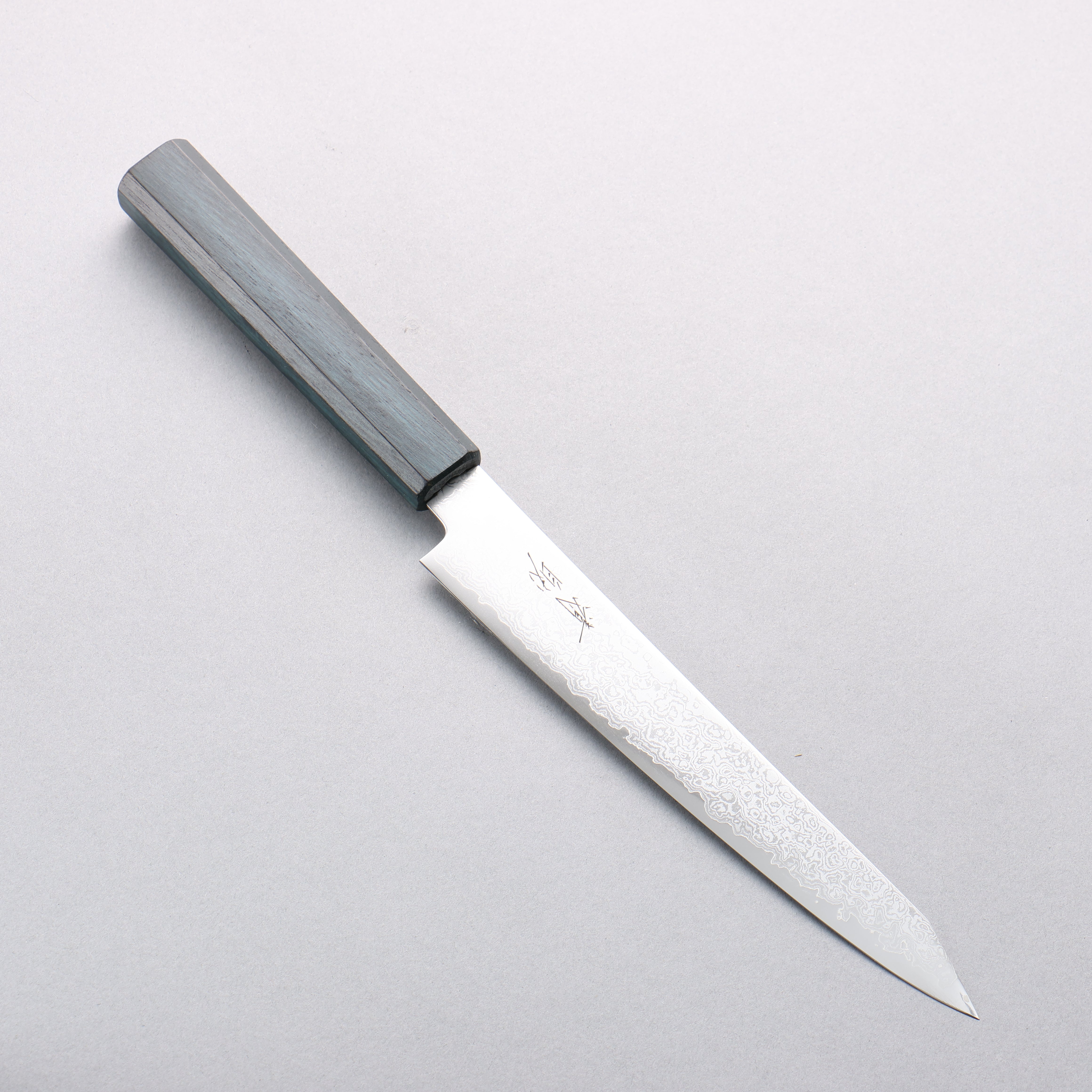 Seisuke VG10 Damascus Kiritsuke Petty-Utility 180mm Indigo Dyed Oak Handle - Seisuke Knife