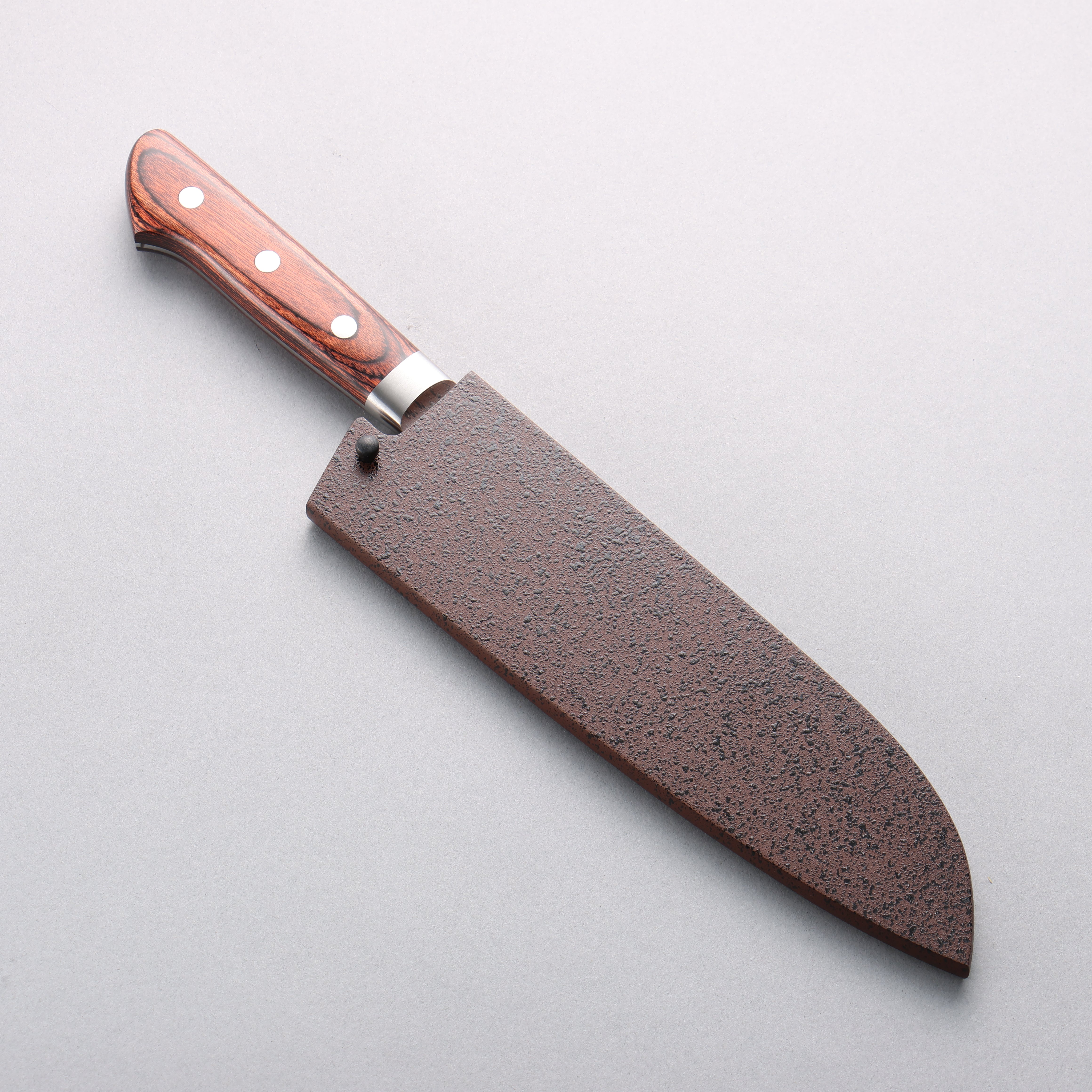 Seisuke VG10 33 Layer Damascus Santoku 170mm Brown Pakka wood Handle with Sheath - Seisuke Knife