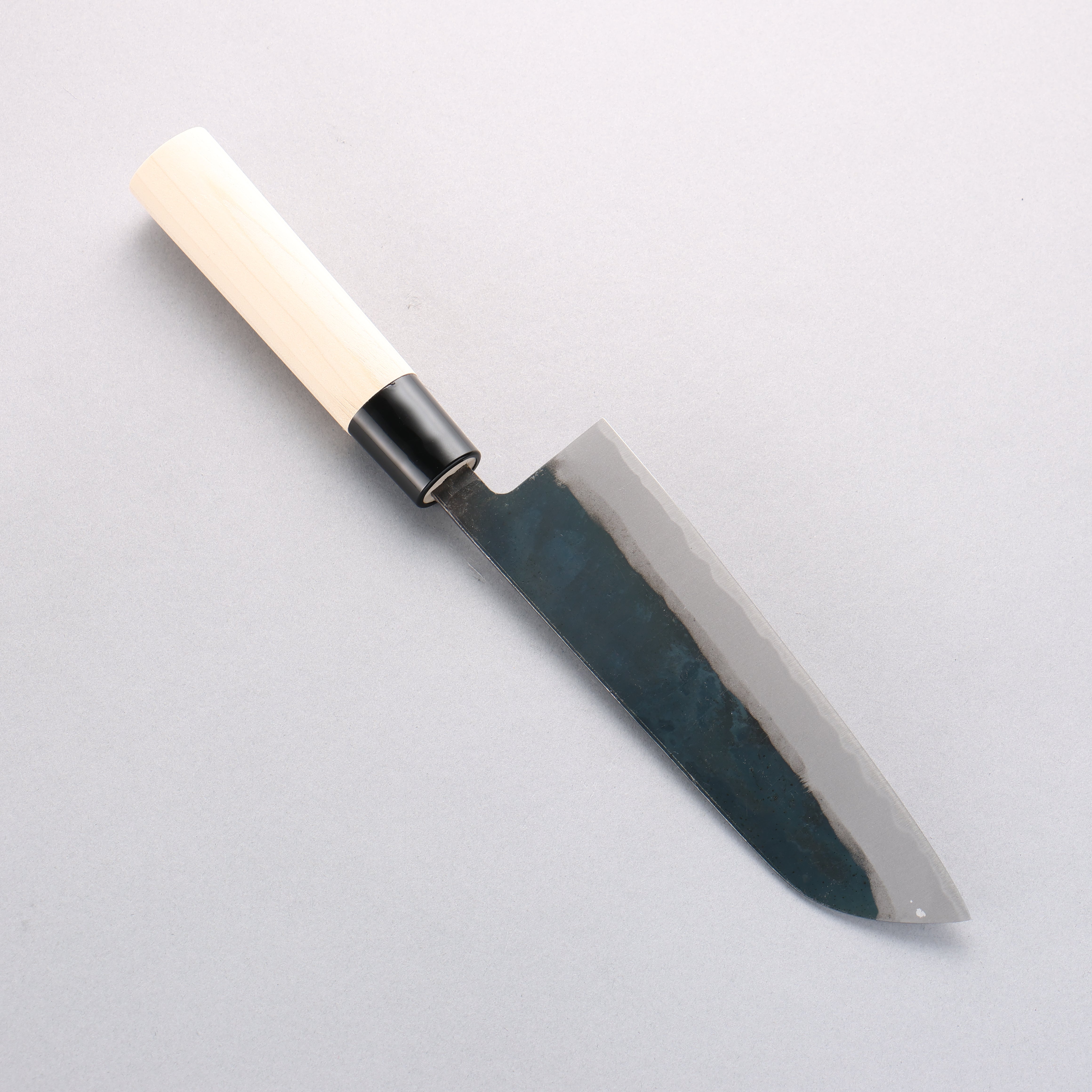 Kanetsune Blue Steel No.2 Kurouchi Santoku 165mm Magnolia Handle - Seisuke Knife