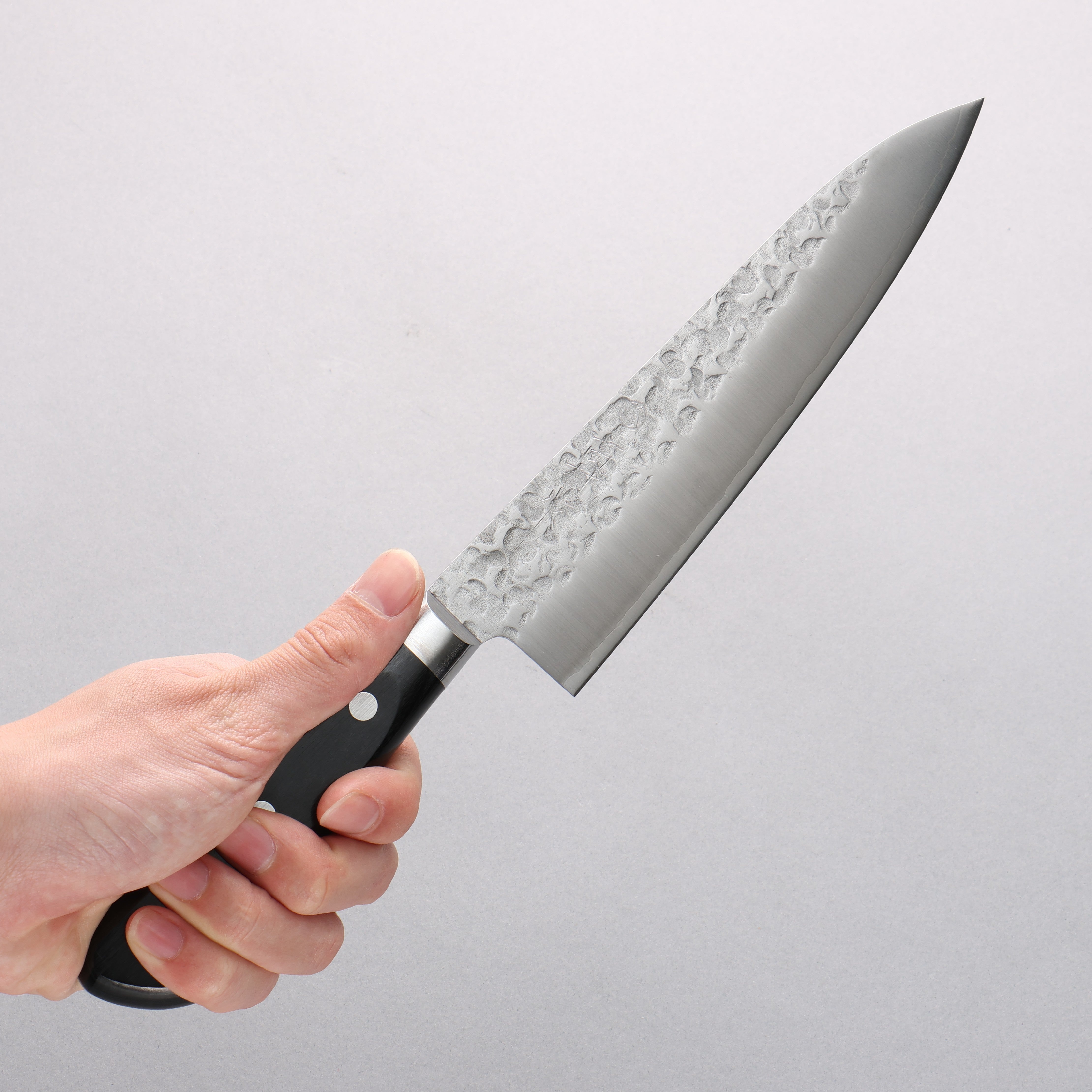 Takamura Knives VG10 Hammered Gyuto 180mm Black Pakkawood Handle - Seisuke Knife