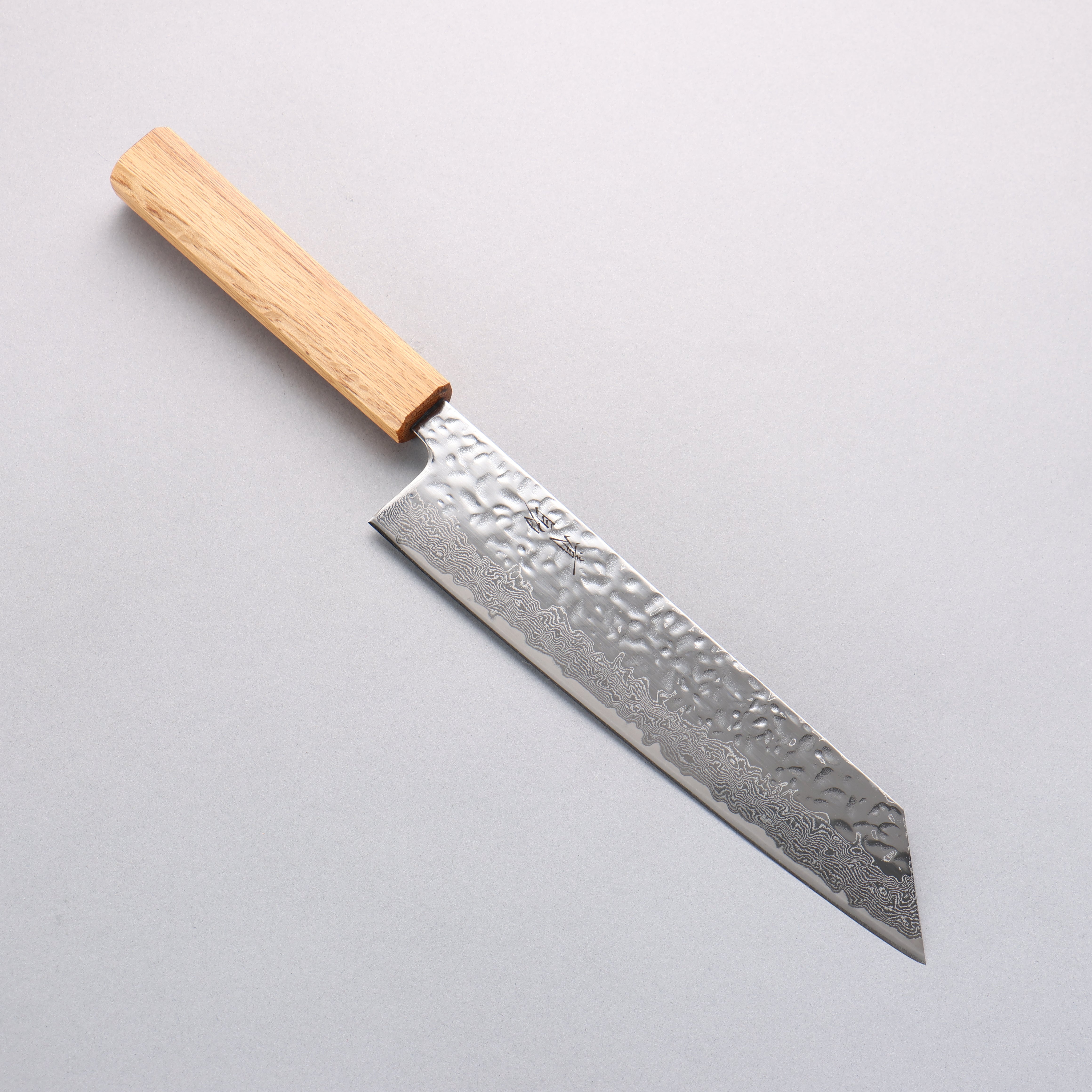 Seisuke Tsukikage AUS10 Migaki Finished Hammered Damascus Kiritsuke 210mm Oak Handle - Seisuke Knife