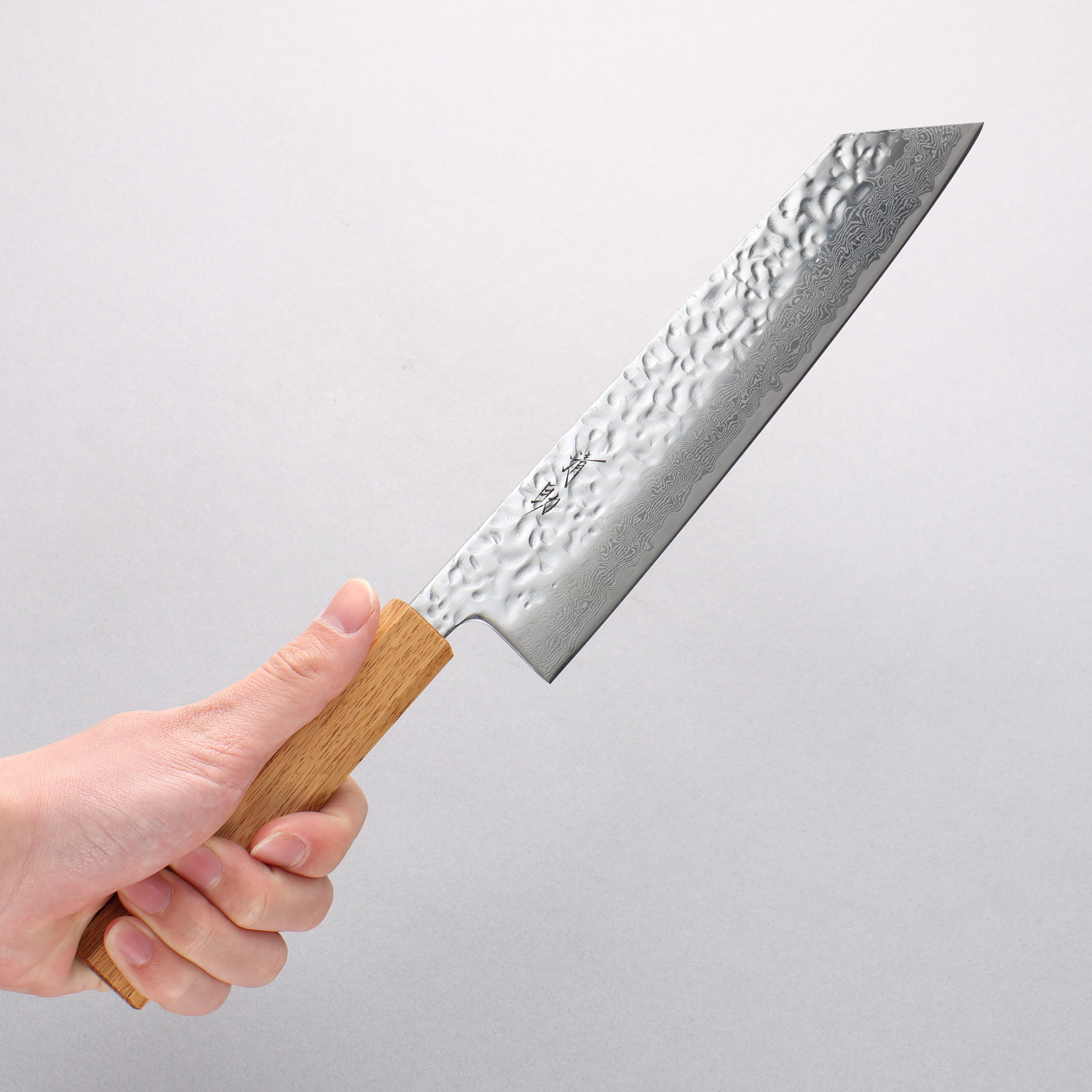 Seisuke Tsukikage AUS10 Migaki Finished Hammered Damascus Kiritsuke 210mm Oak Handle - Seisuke Knife