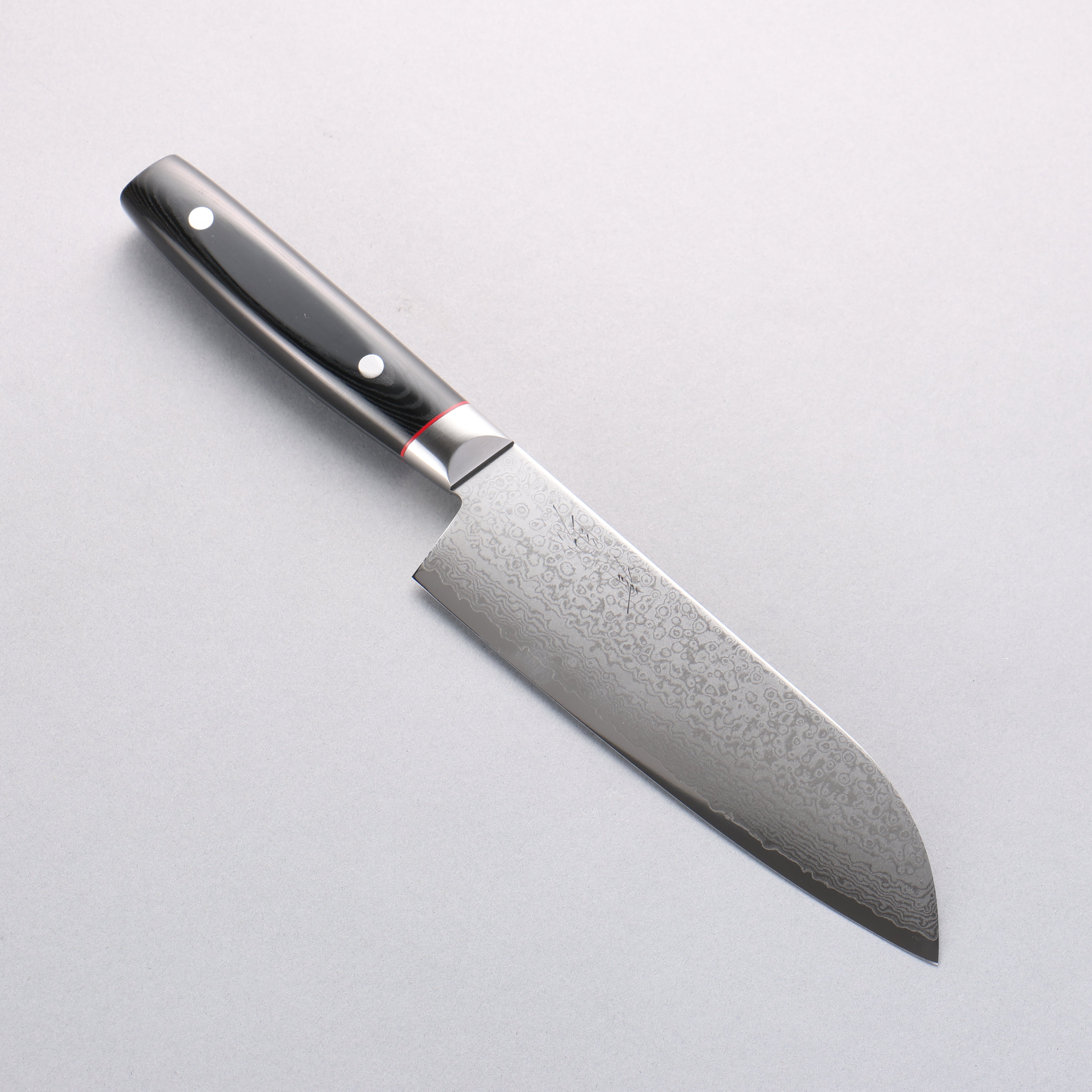 Seisuke Saiun VG10 Damascus Santoku 170mm Black Micarta Handle - Seisuke Knife