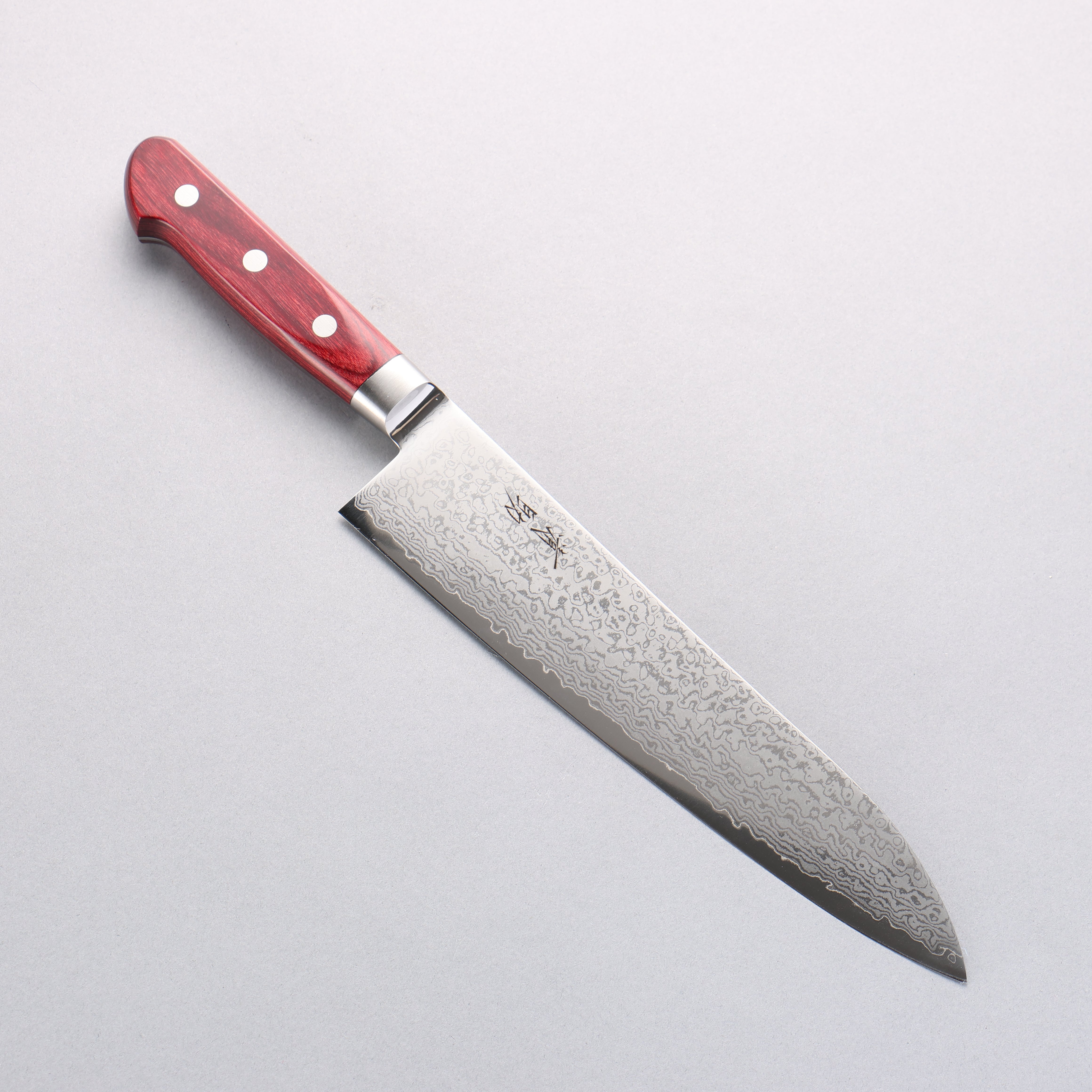 Seisuke VG10 33 Layer Mirrored Finish Damascus Gyuto 210mm Red Pakka wood Handle - Seisuke Knife