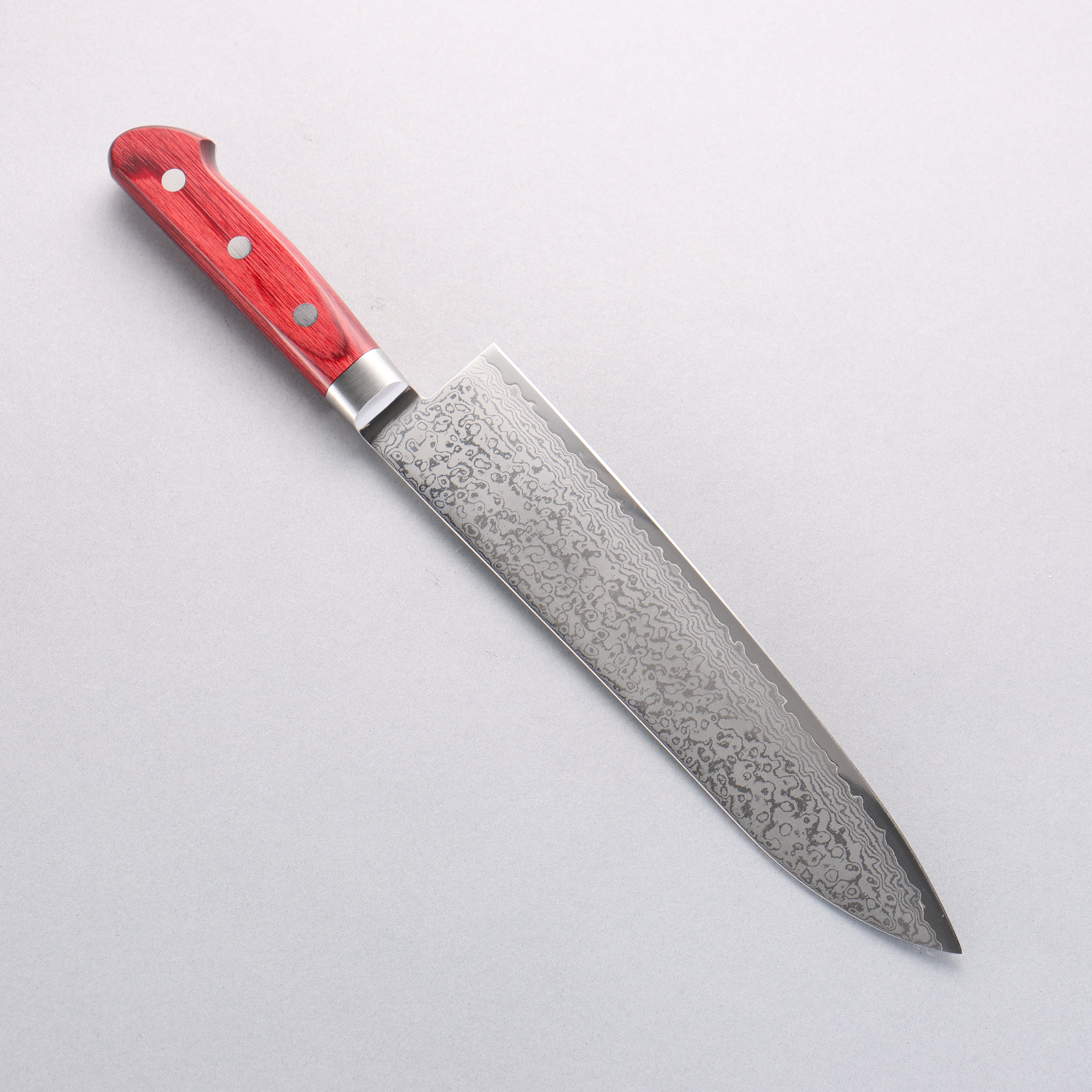 Seisuke VG10 33 Layer Mirrored Finish Damascus Gyuto 210mm Red Pakka wood Handle - Seisuke Knife