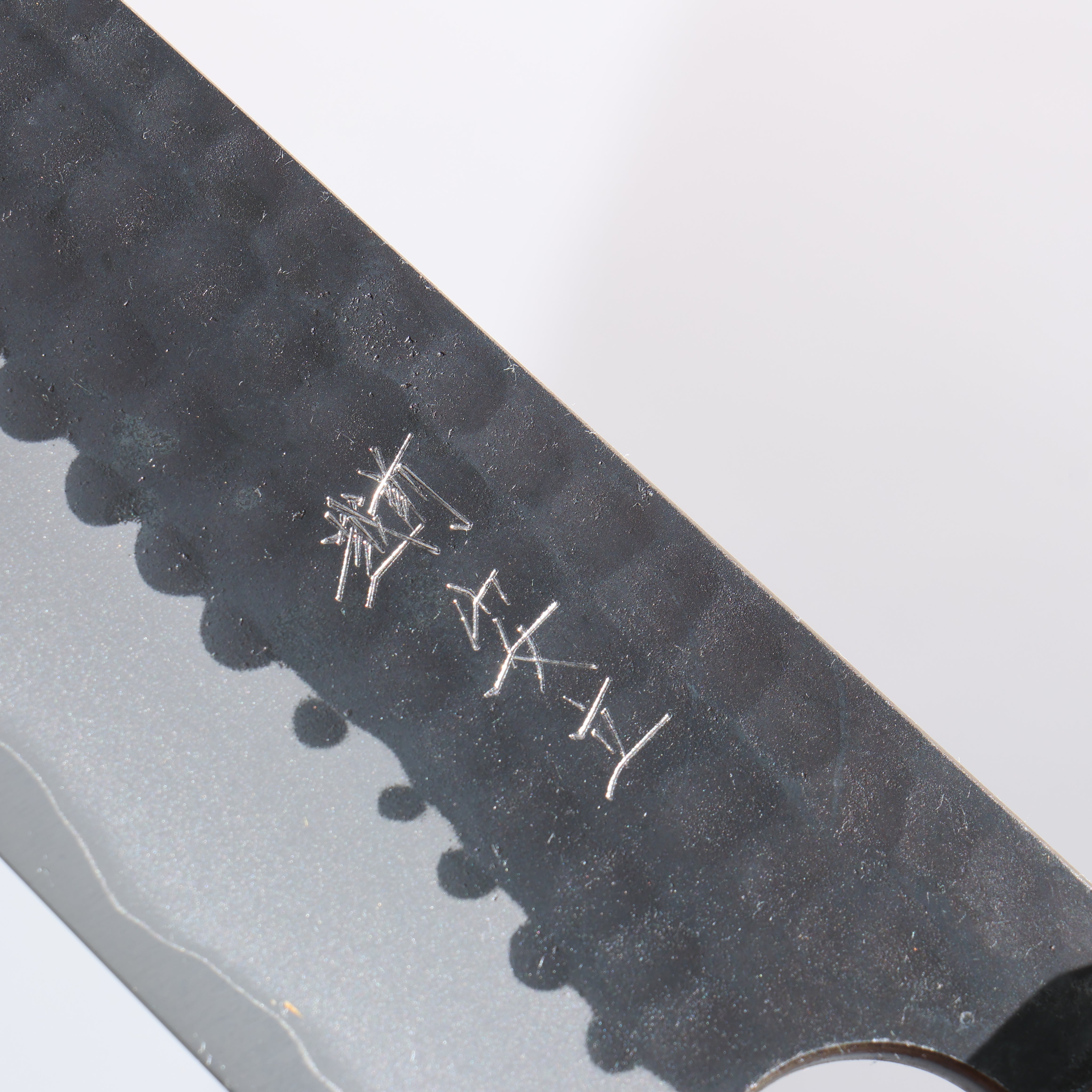 Anryu Blue Super Kurouchi Santoku 165mm Red Stabilized Wood Handle - Seisuke Knife