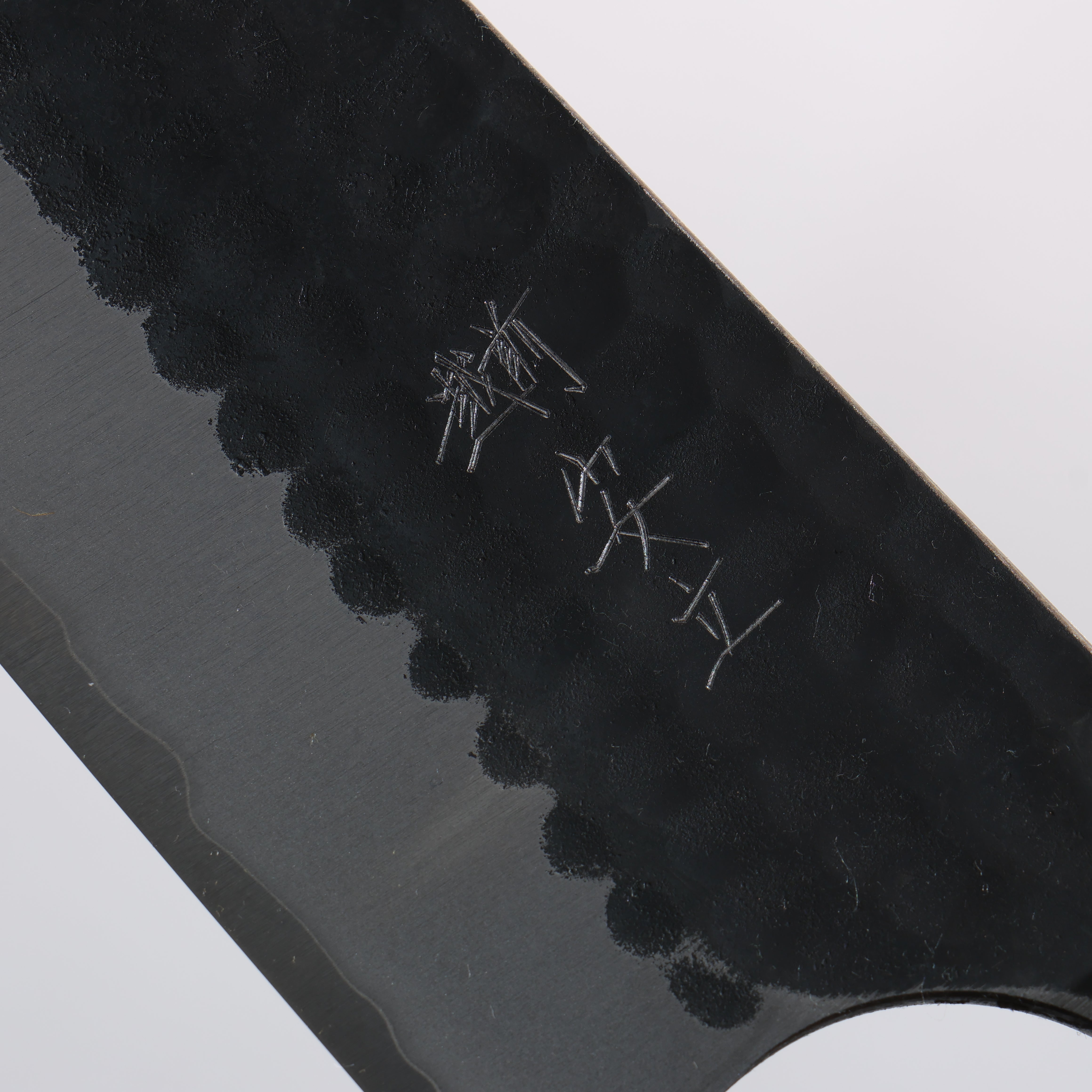 Anryu Blue Super Black Finished Bunka 165mm Green Stabilized Wood Handle - Seisuke Knife
