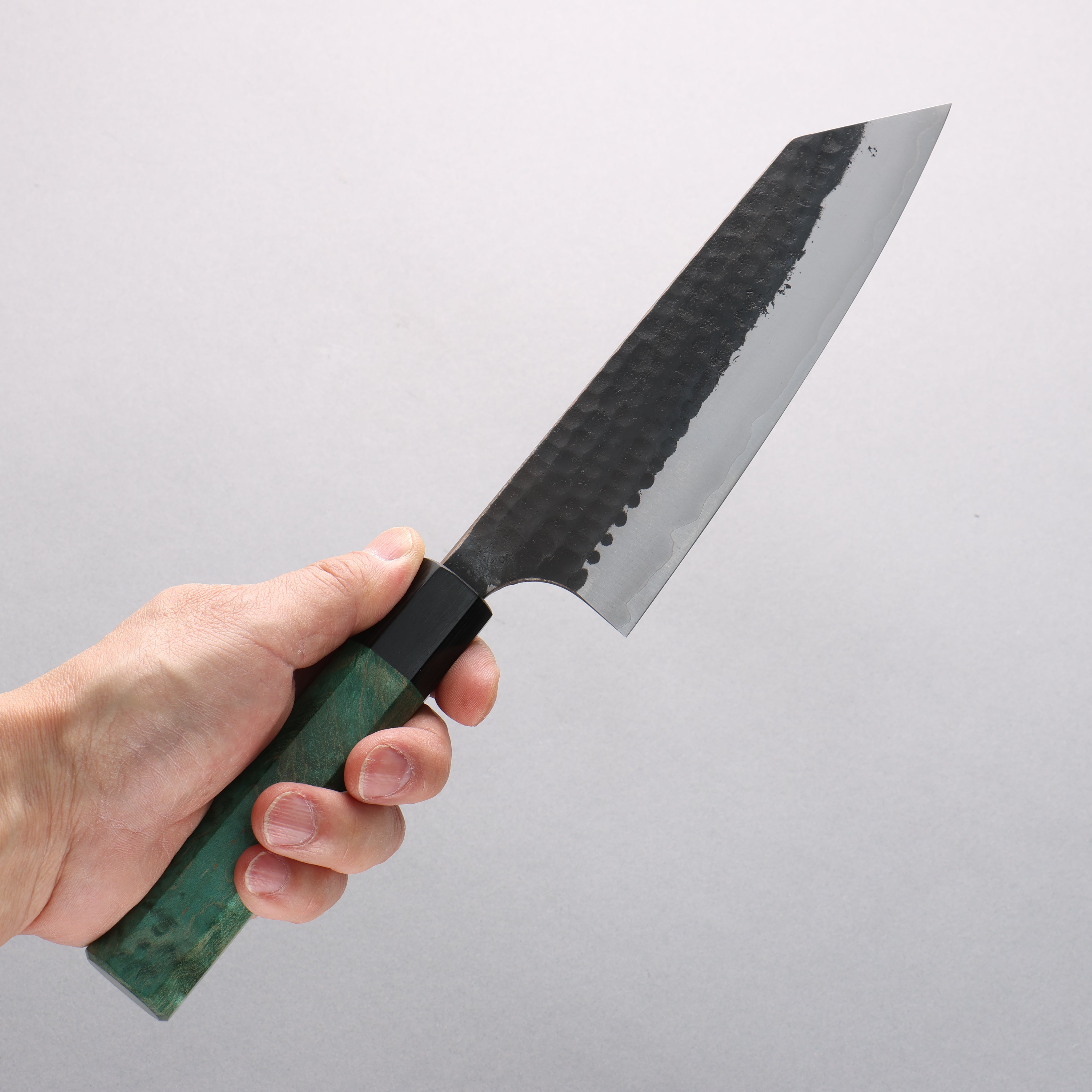 Anryu Blue Super Black Finished Bunka 165mm Green Stabilized Wood Handle - Seisuke Knife