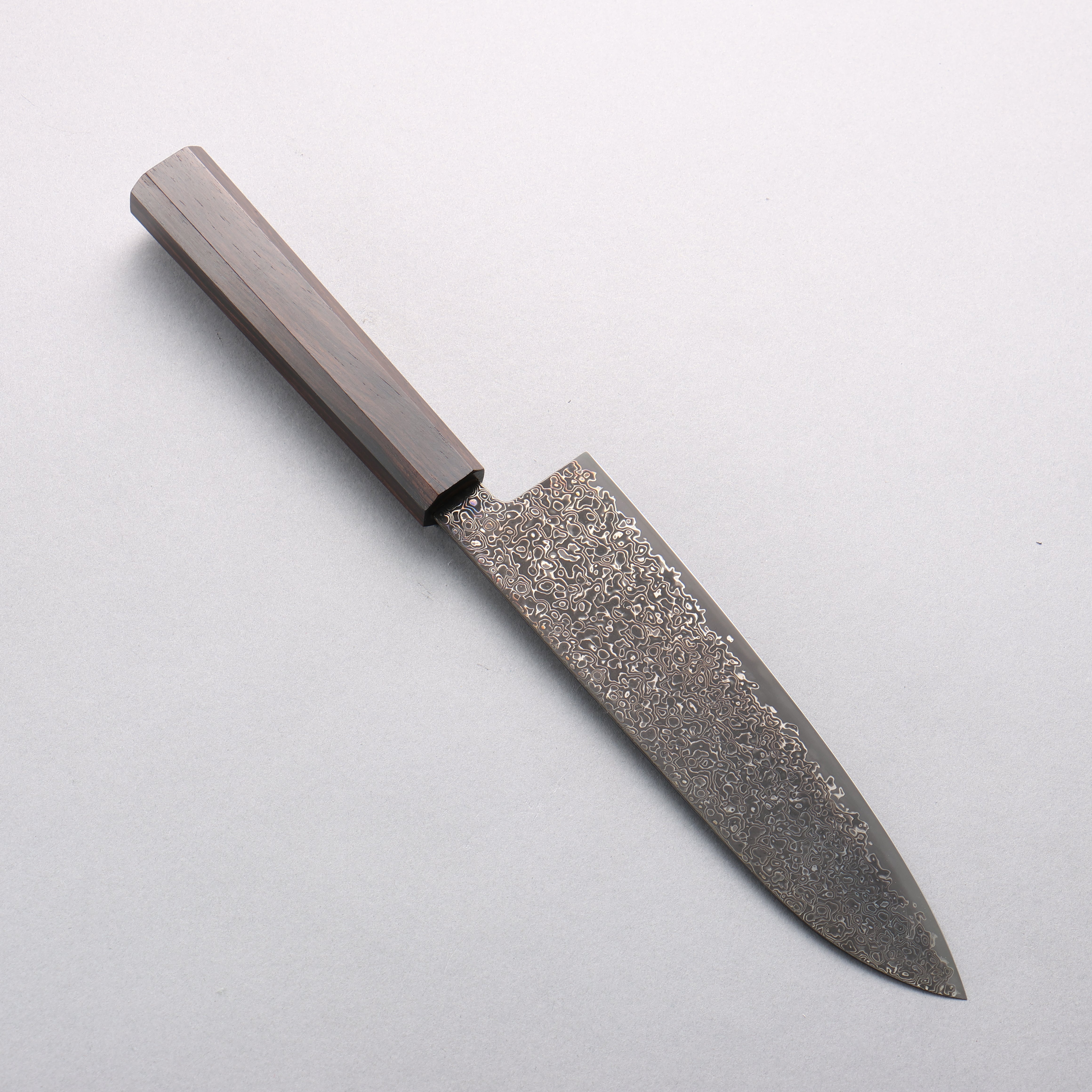 Seisuke SG2 Black Damascus Migaki Finished Santoku 180mm Ebony Wood Handle - Seisuke Knife