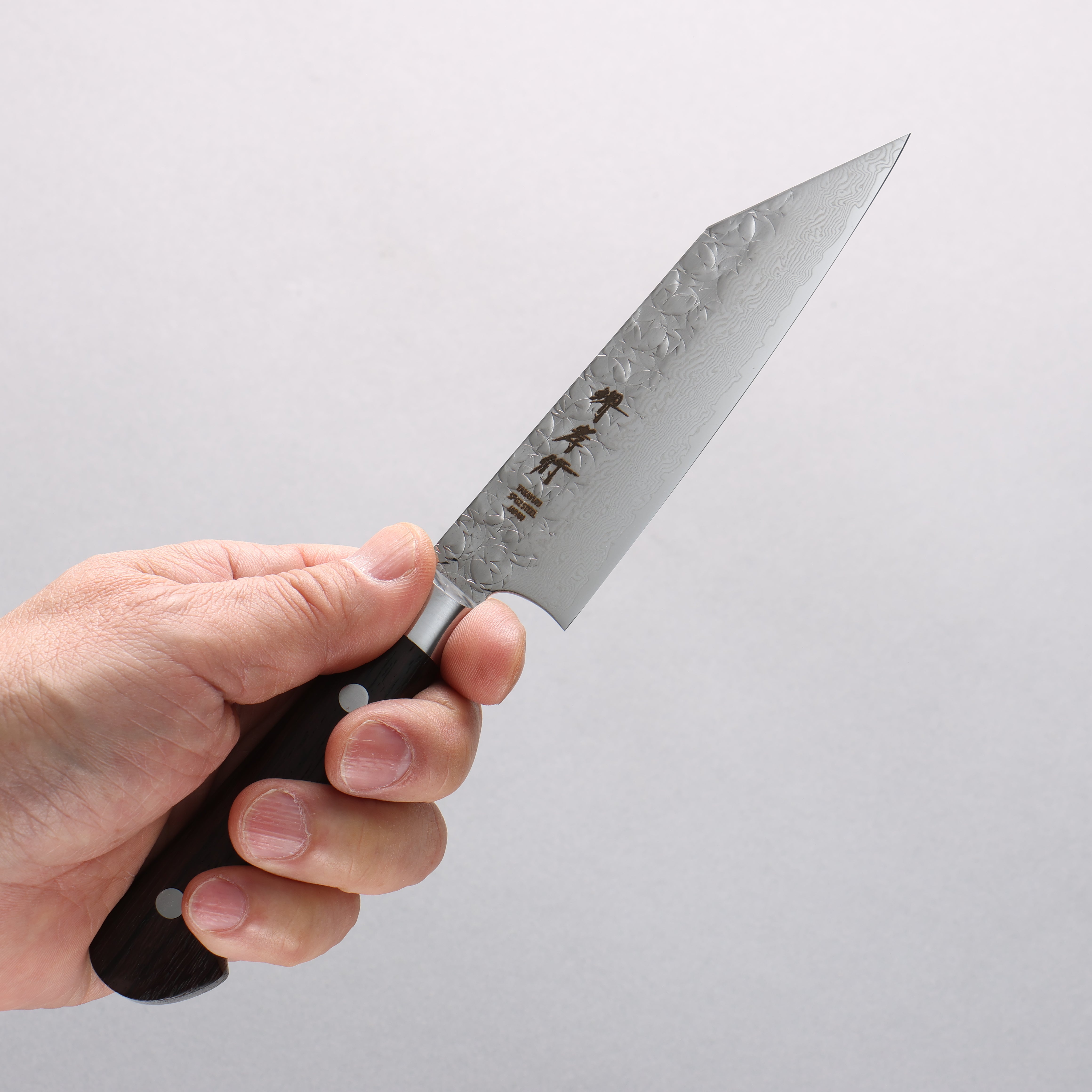 Sakai Takayuki SG2 Hammered Damascus Migaki Kengata Petty-Utility 120mm Shitan Handle - Seisuke Knife
