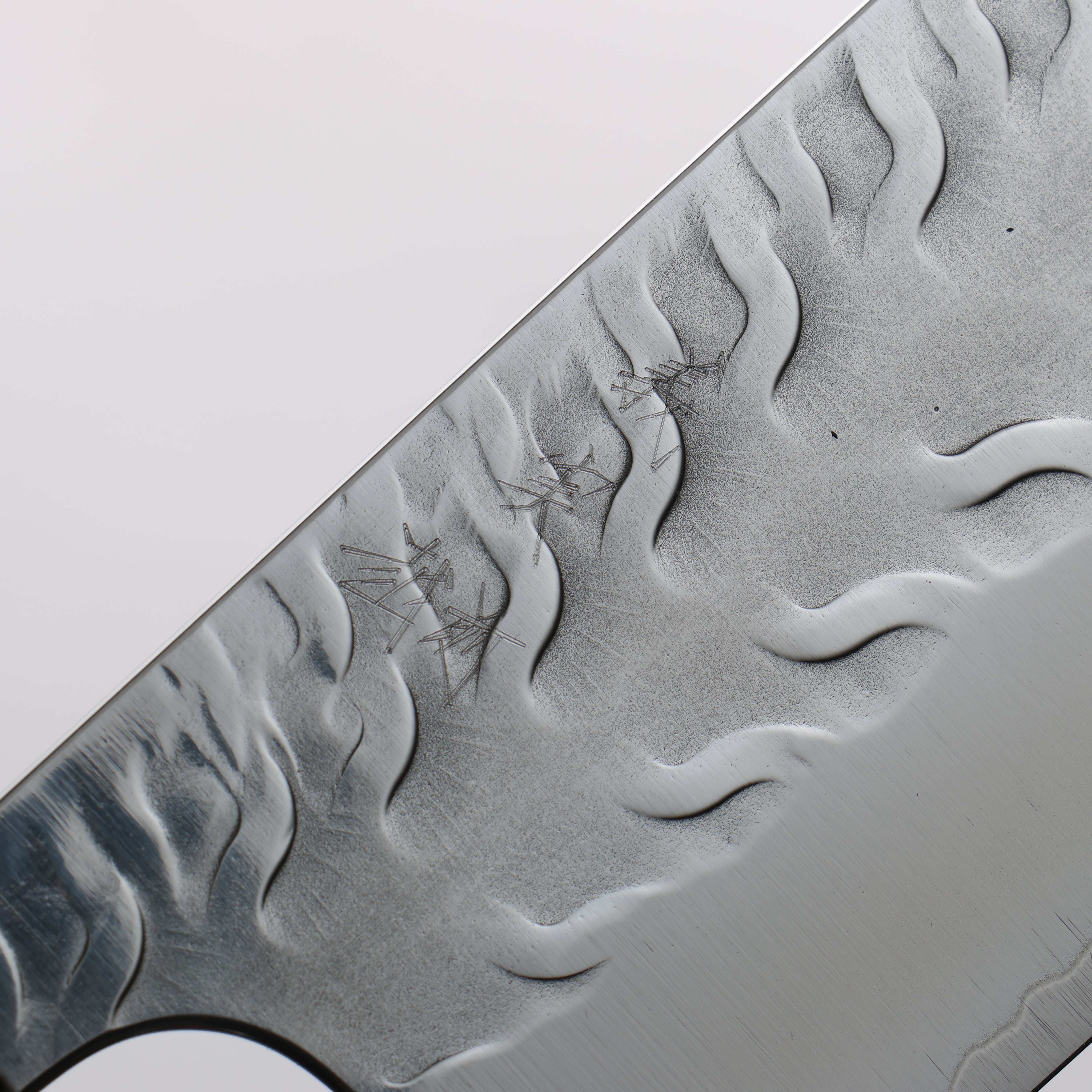 Yoshimi Kato SPG STRIX Wave Pattern Nakiri 165mm Gray Stablilized Wood (White Ring) Handle - Seisuke Knife