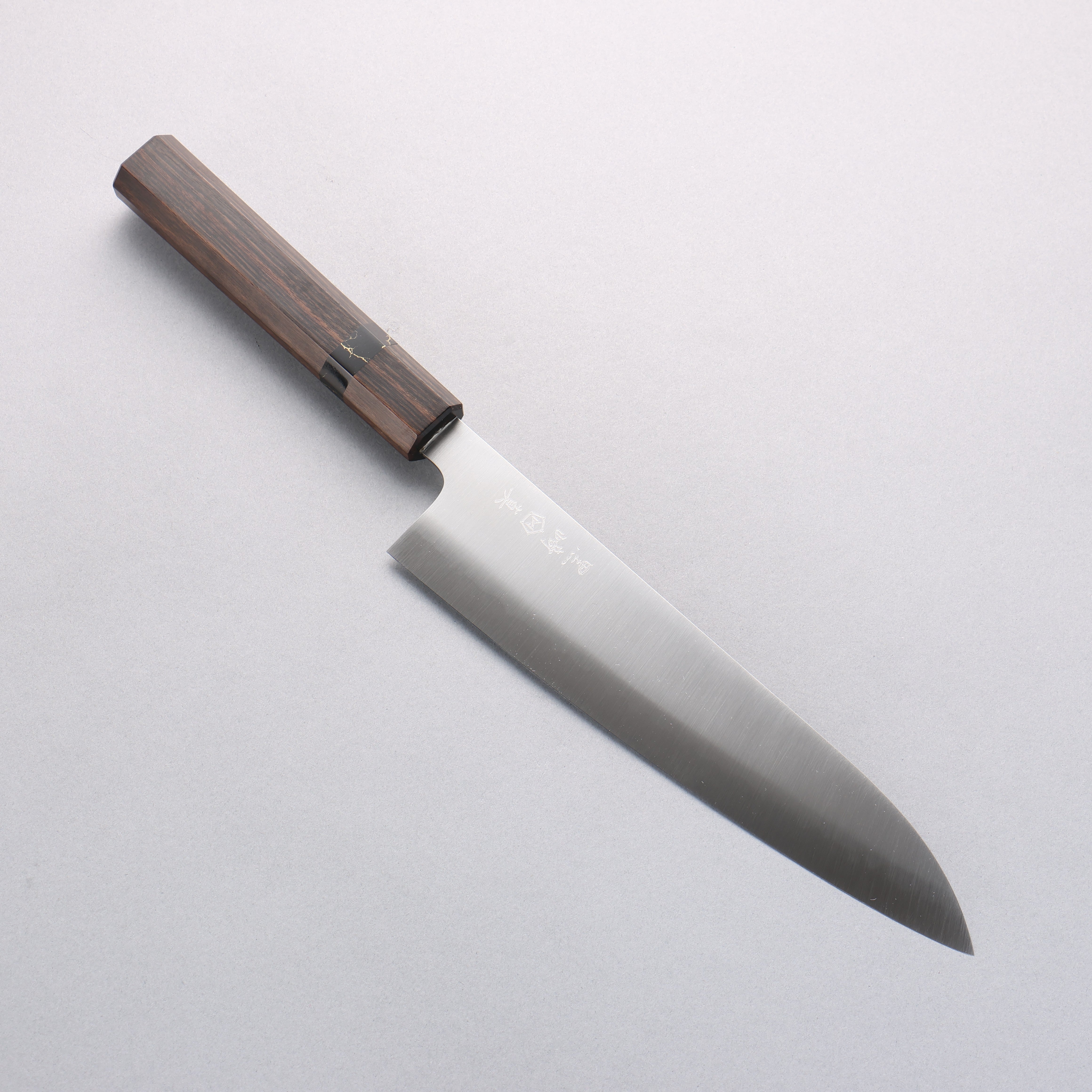Makoto Kurosaki Coreless Gyuto 210mm Ebony Wood (With Black Turquoise Ring) Handle VG2/VG10 - Seisuke Knife