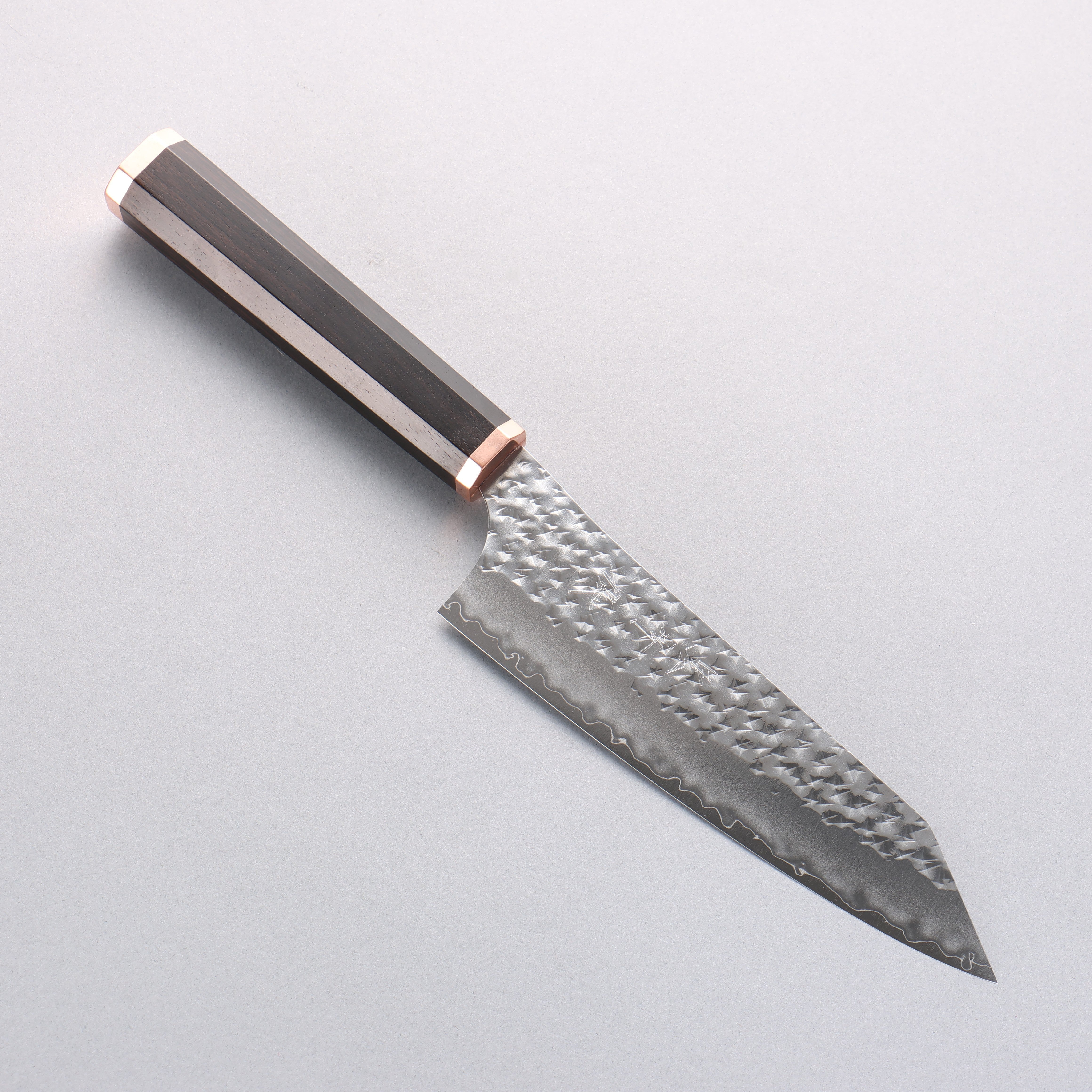 Yu Kurosaki Senko Ei SG2 Hammered Bunka 170mm Ebony (Copper Ferrule and End Cap) Handle - Seisuke Knife